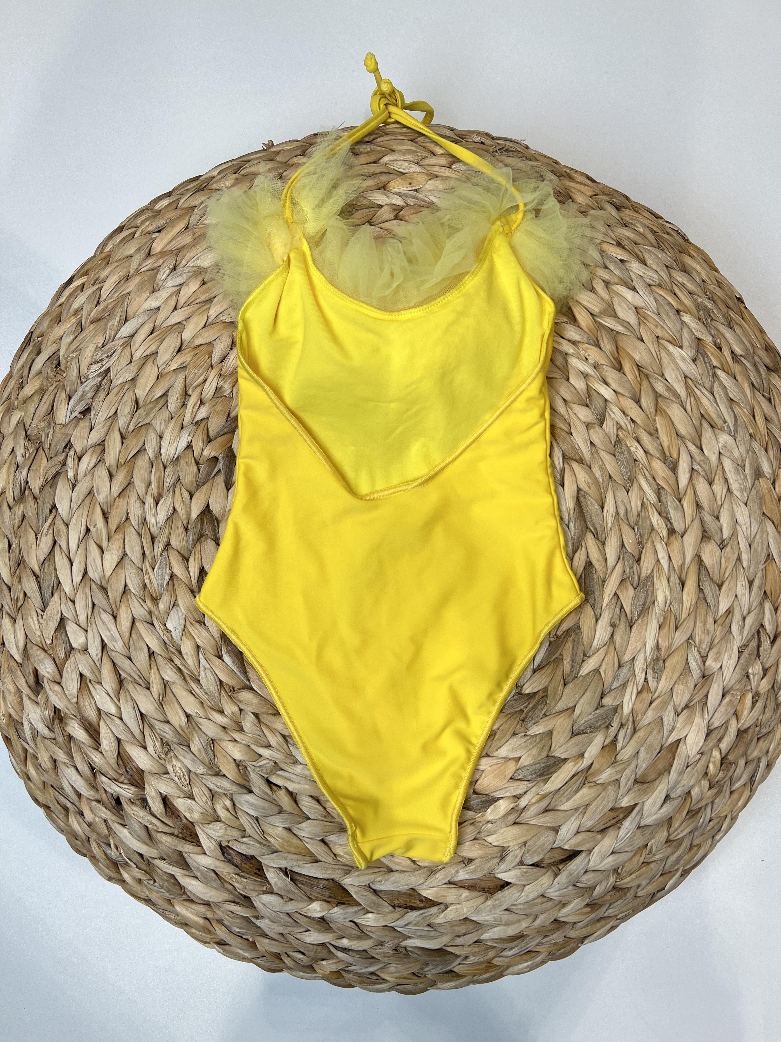 Island Coco costume kids giallo intero con tulle