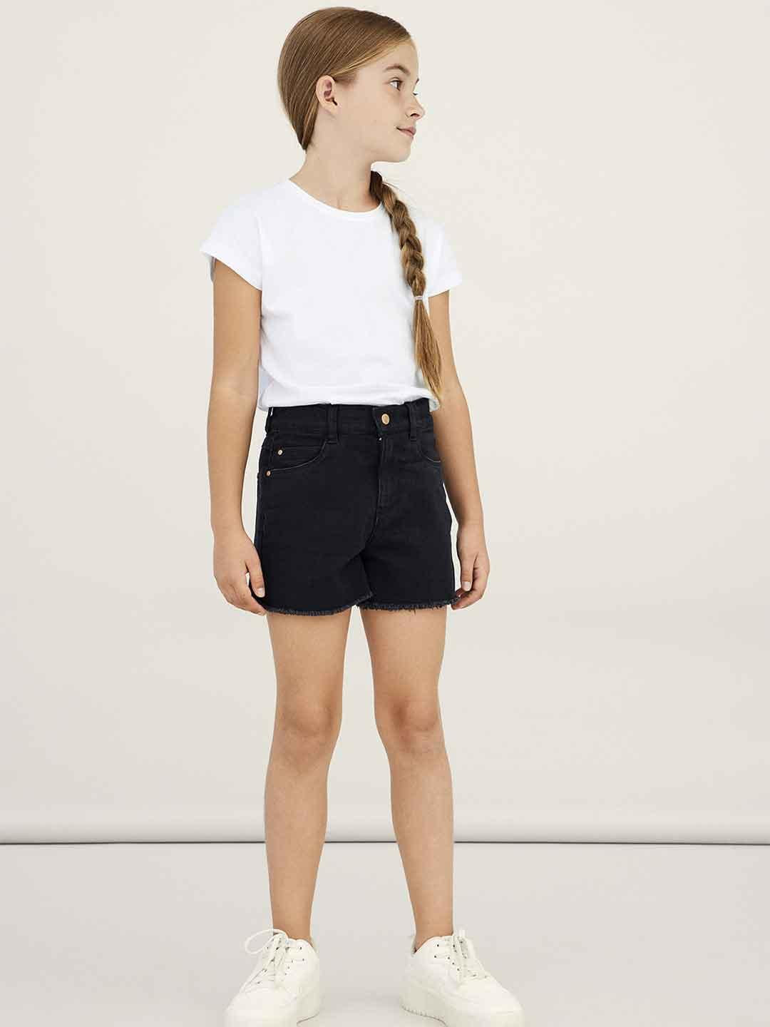 Name It shorts kids nero con orlo sfrangiato