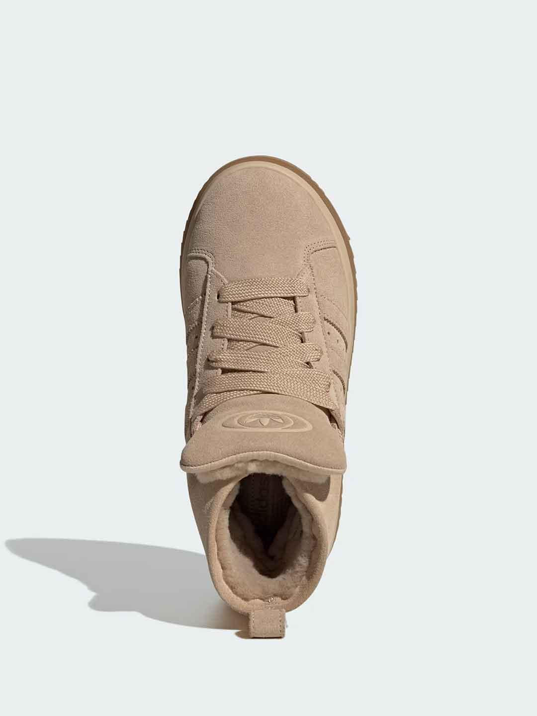 Adidas Campus 00s sneakers beige a stivaletto con pelliccia