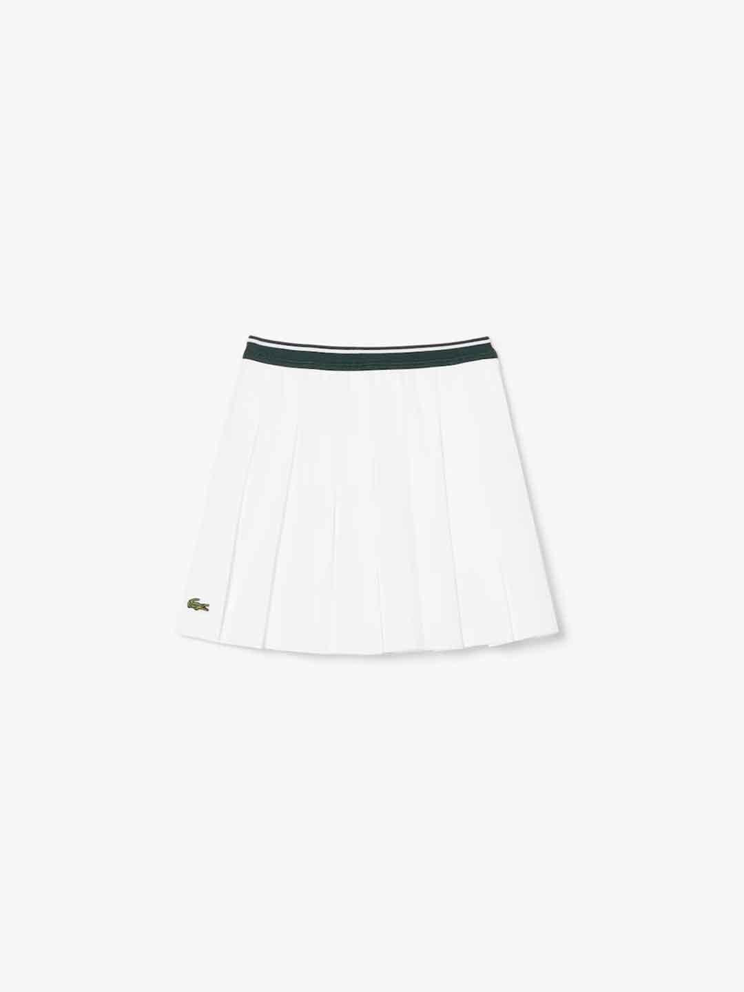 Lacoste gonna kids bianco plissettata