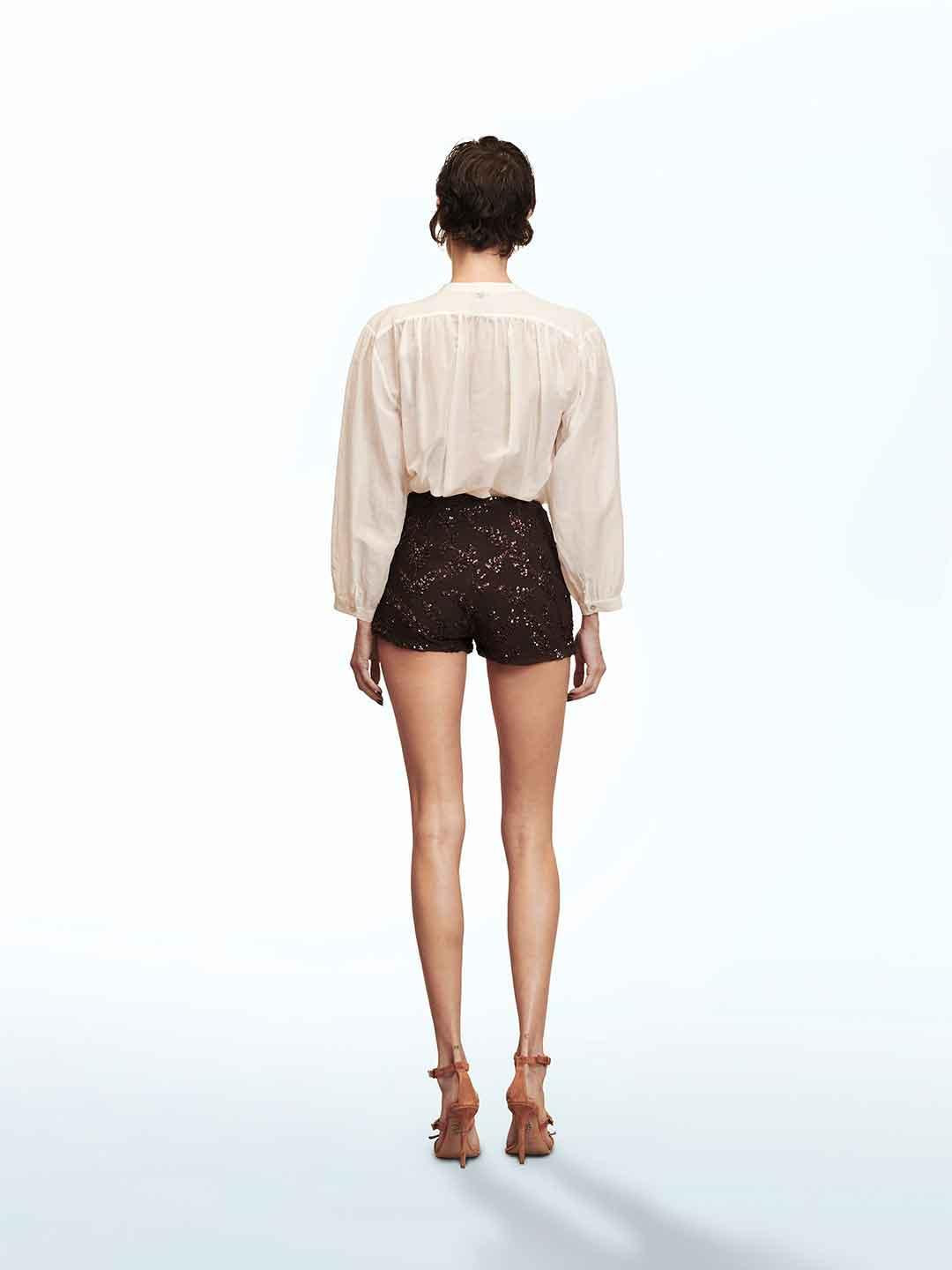 Aniye By Uma shorts marrone con paillettes