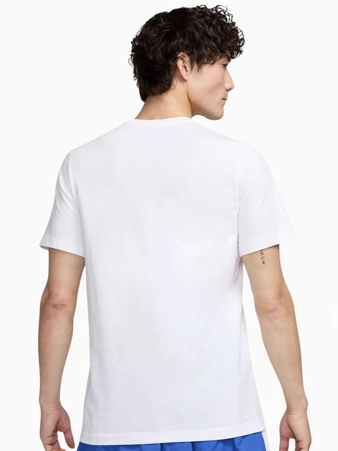 Nike t-shirt bianca con logo multicolor