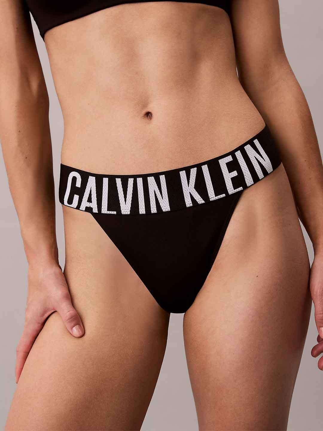 Calvin Klein slip nero con elastico grande logato