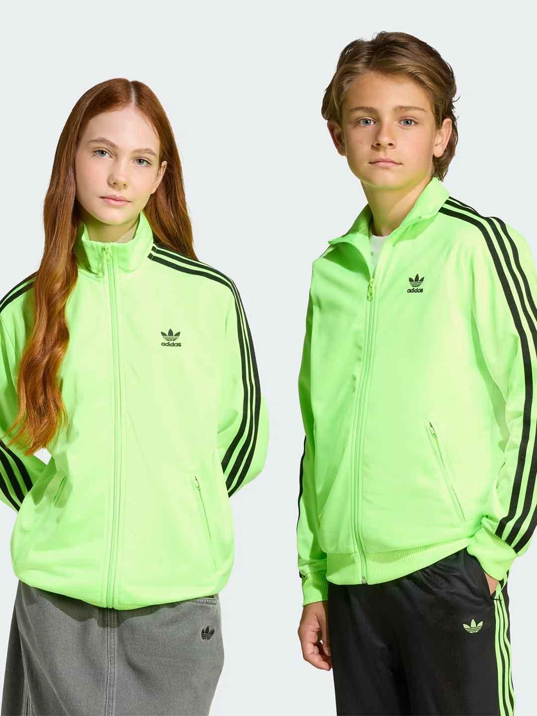 Adidas felpa kids verde fluo con zip