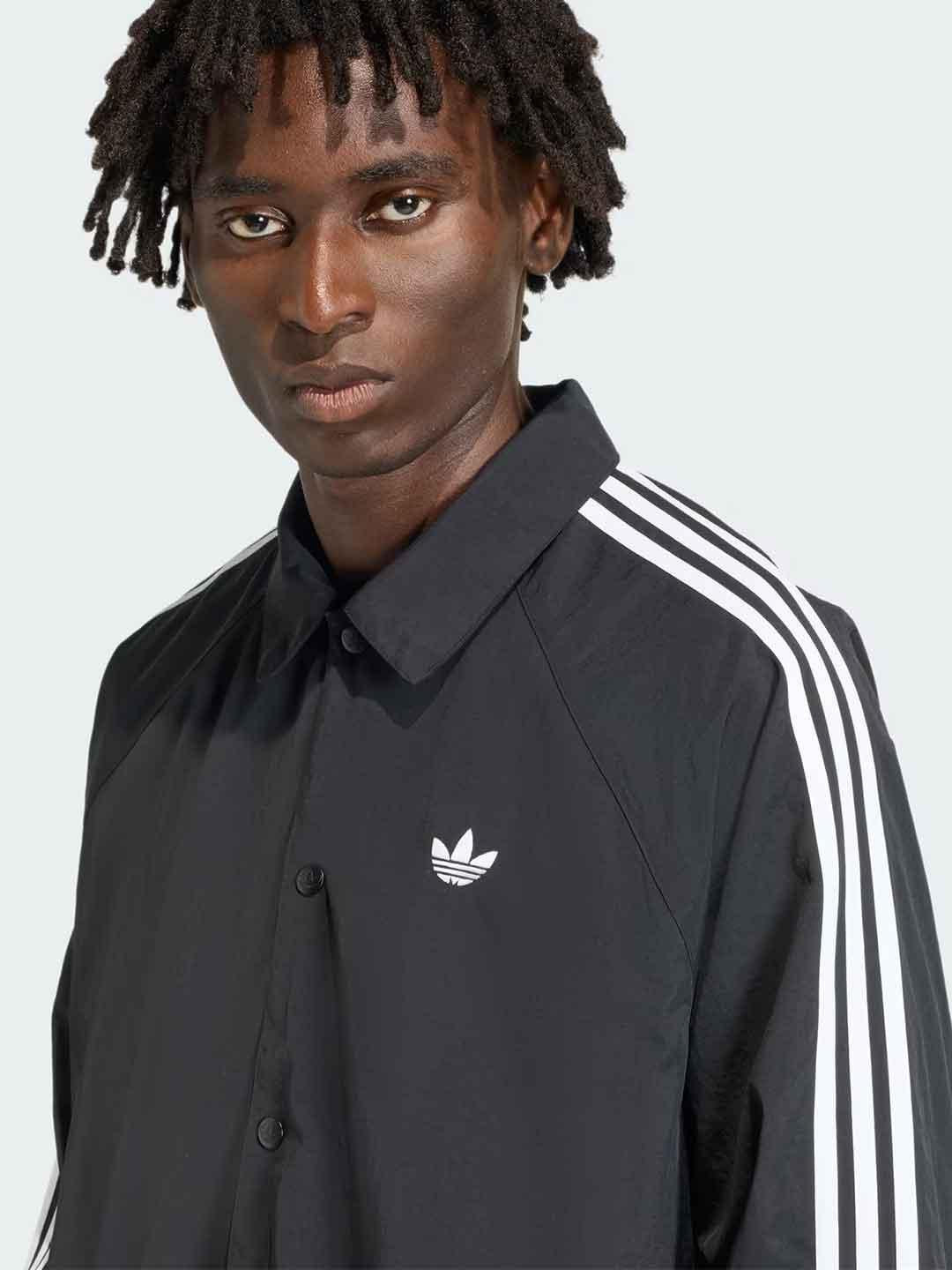 Adidas giubbino nero con bande bianche