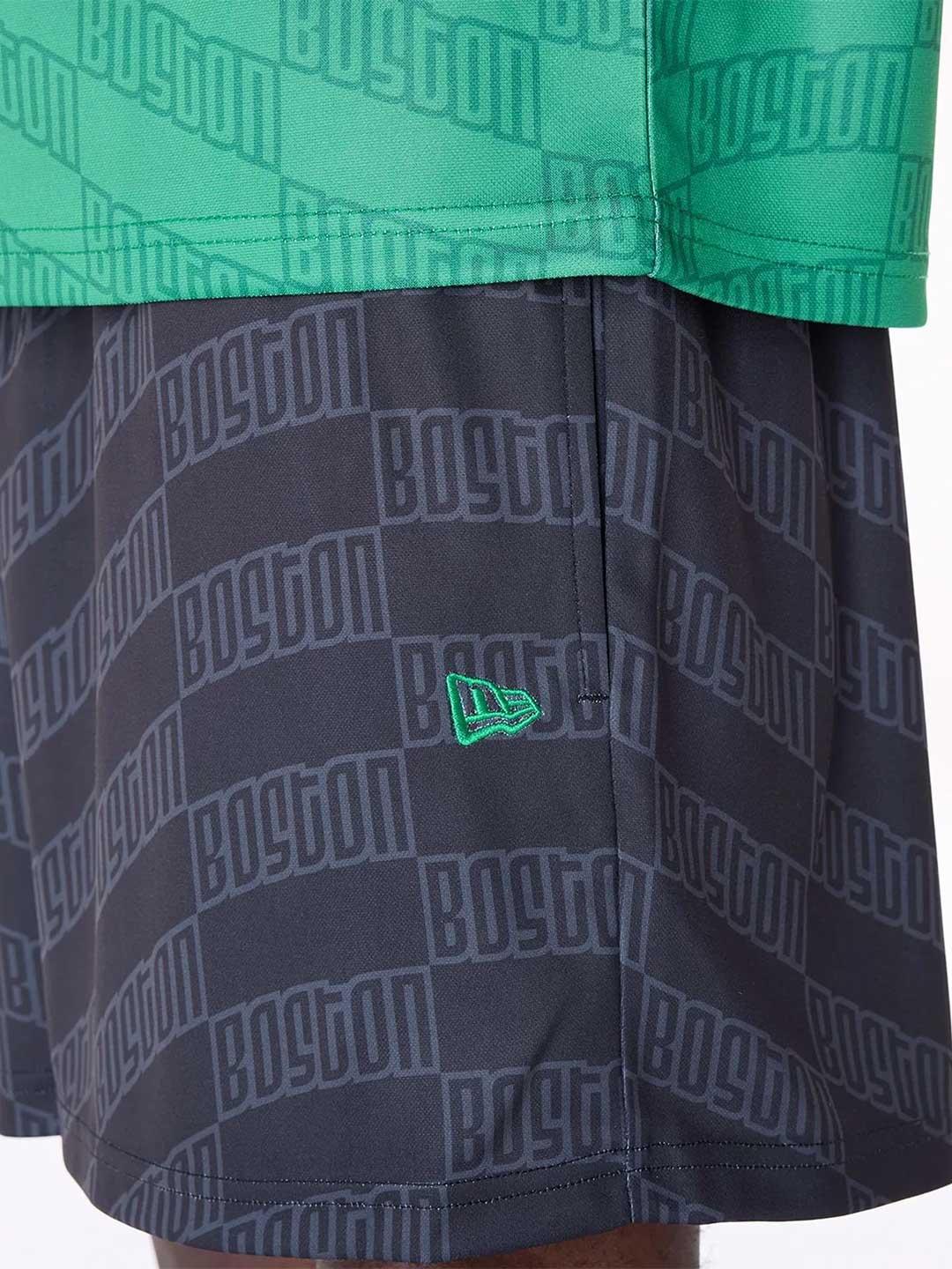New Era bermuda nero e verde Boston Celtics
