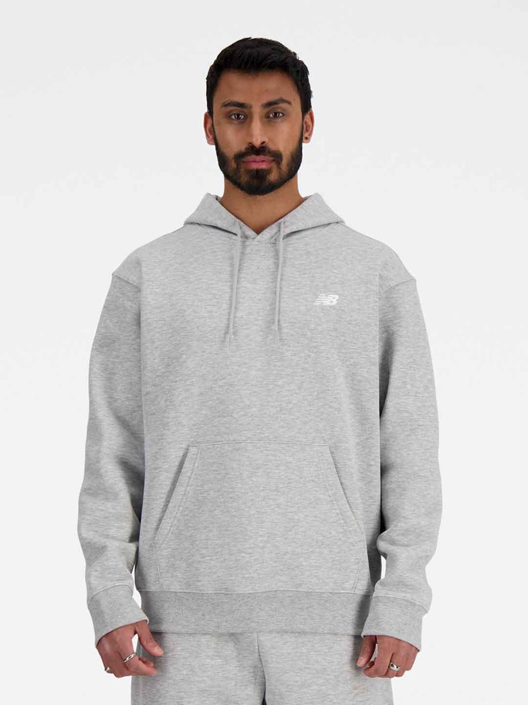 New Balance felpa grigio con cappuccio
