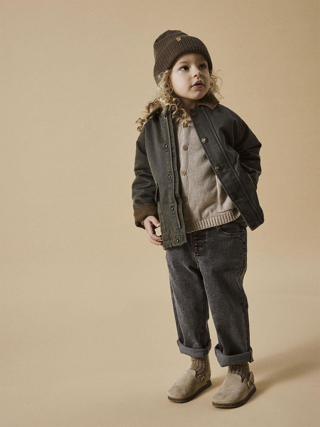 Name It giubbino kids verde con colletto in contrasto