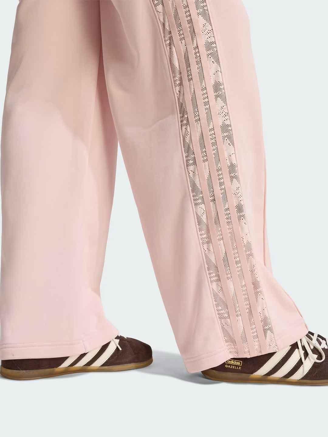 Adidas Firebird pantalone rosa con banda traforata