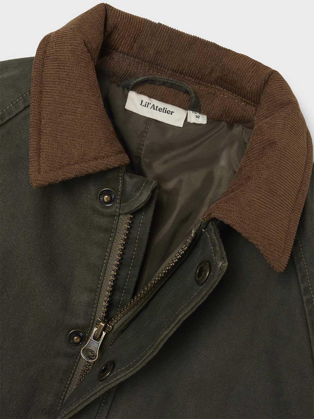Name It giubbino kids verde con colletto in contrasto