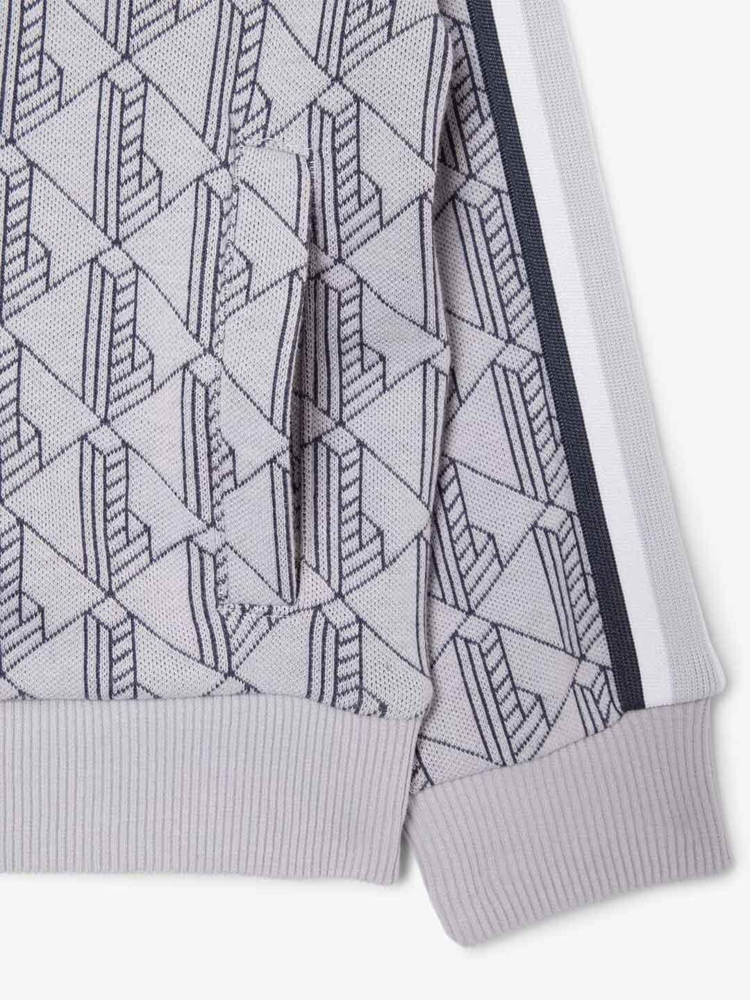 Lacoste felpa kids grigio multilogo