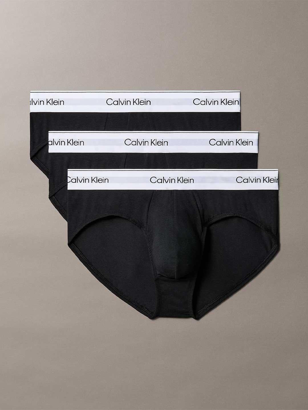 Calvin Klein slip nero con elastico bianco