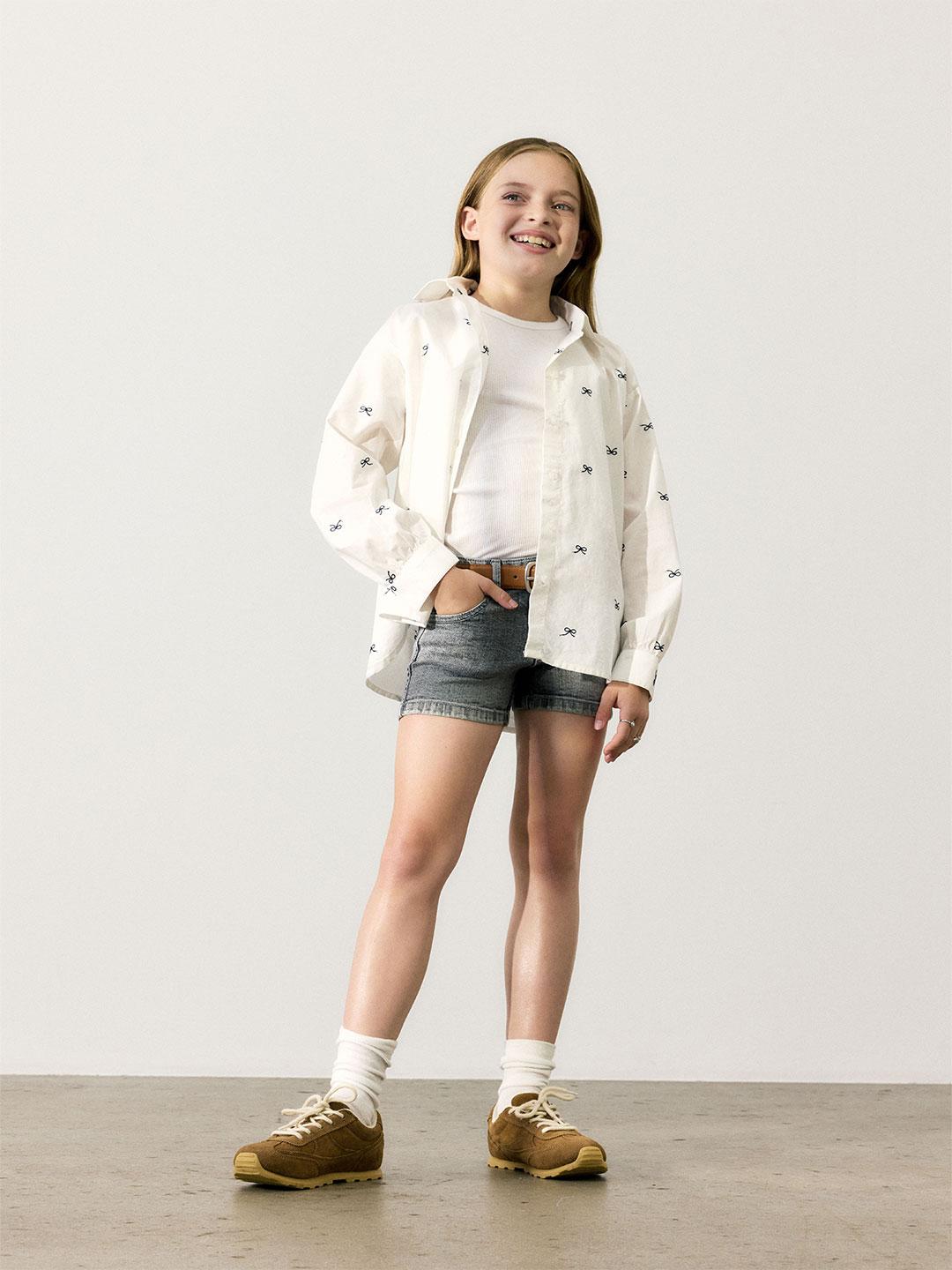 Name It camicia kids bianco con fiocchi