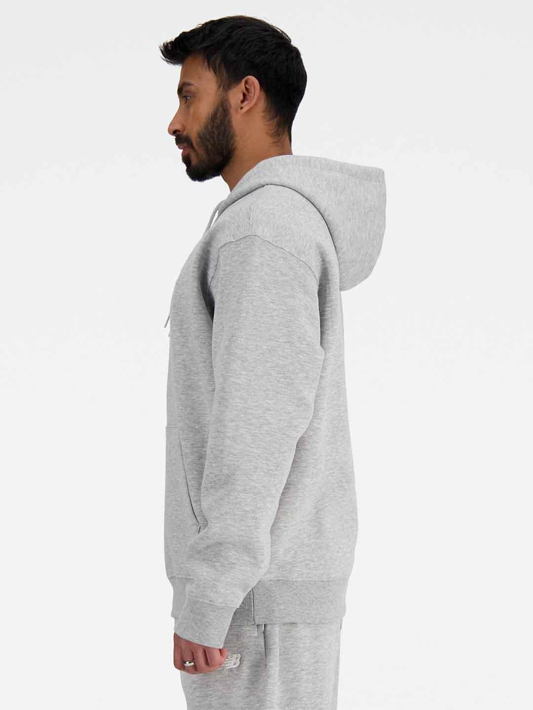 New Balance felpa grigio con cappuccio