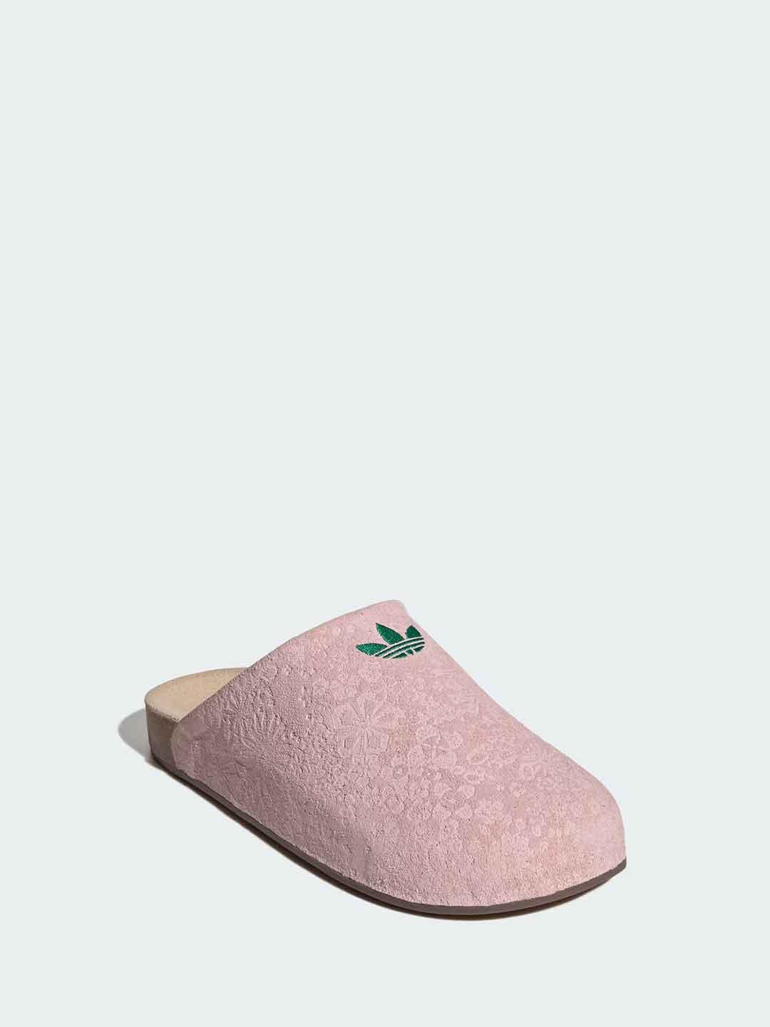 Adidas Adimule sabot rosa con logo verde