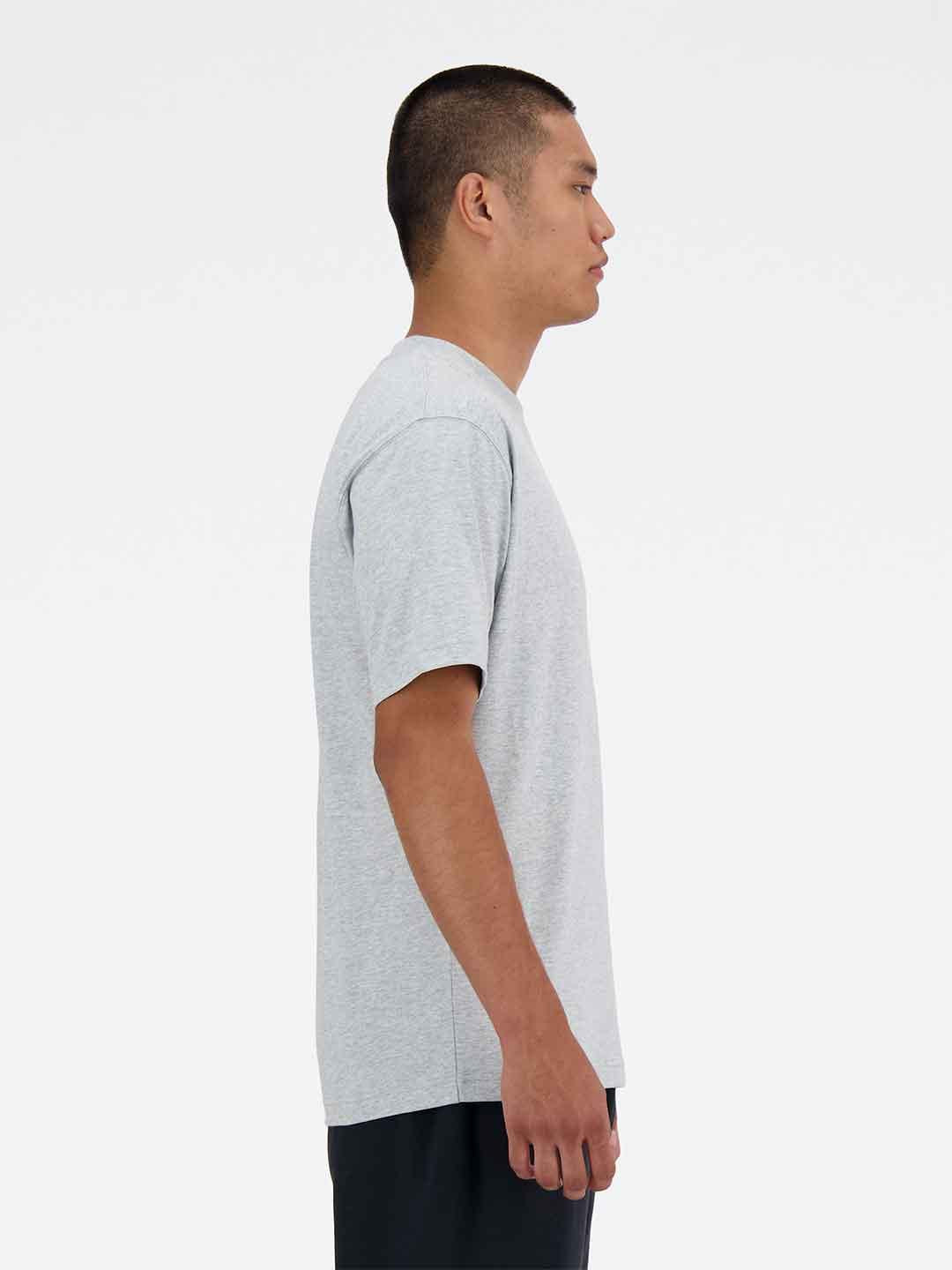 New Balance t-shirt grigio con logo bianco