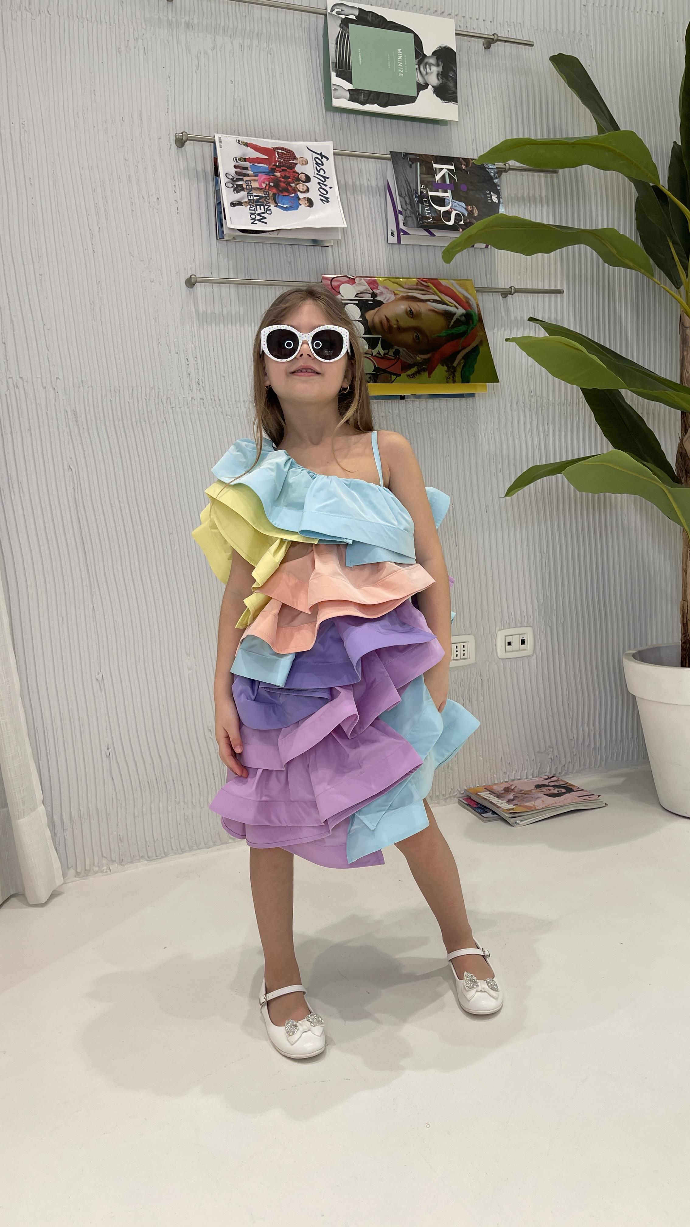Fun & Fun abito kids multicolor con voilant