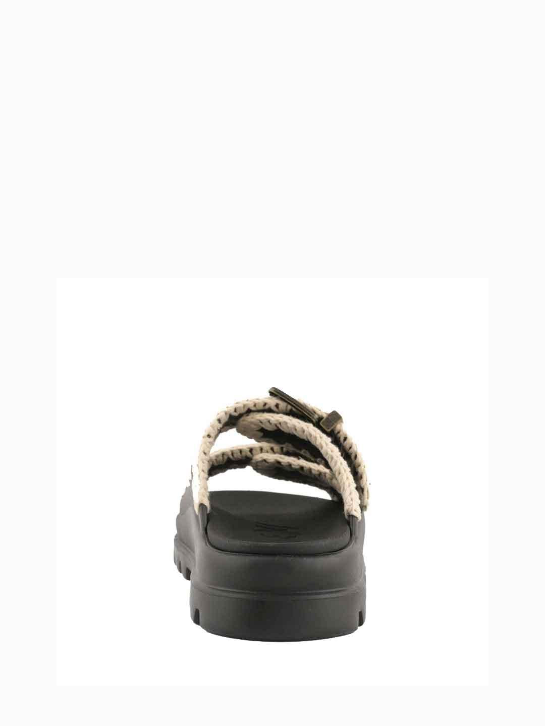Mou Eva Slide Two Buckles sandali nero