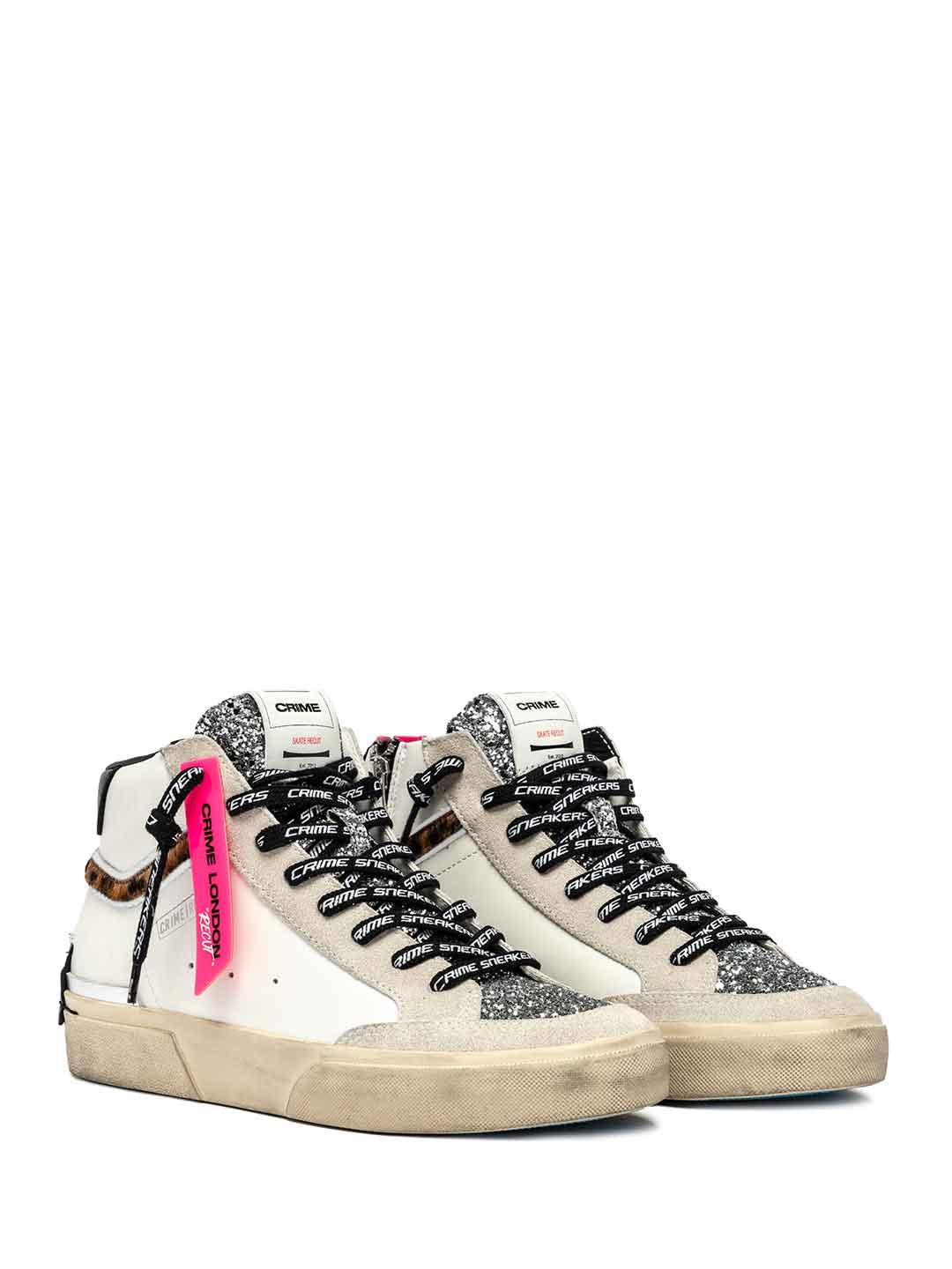Crime Recut High sneakers bianco a stivaletto