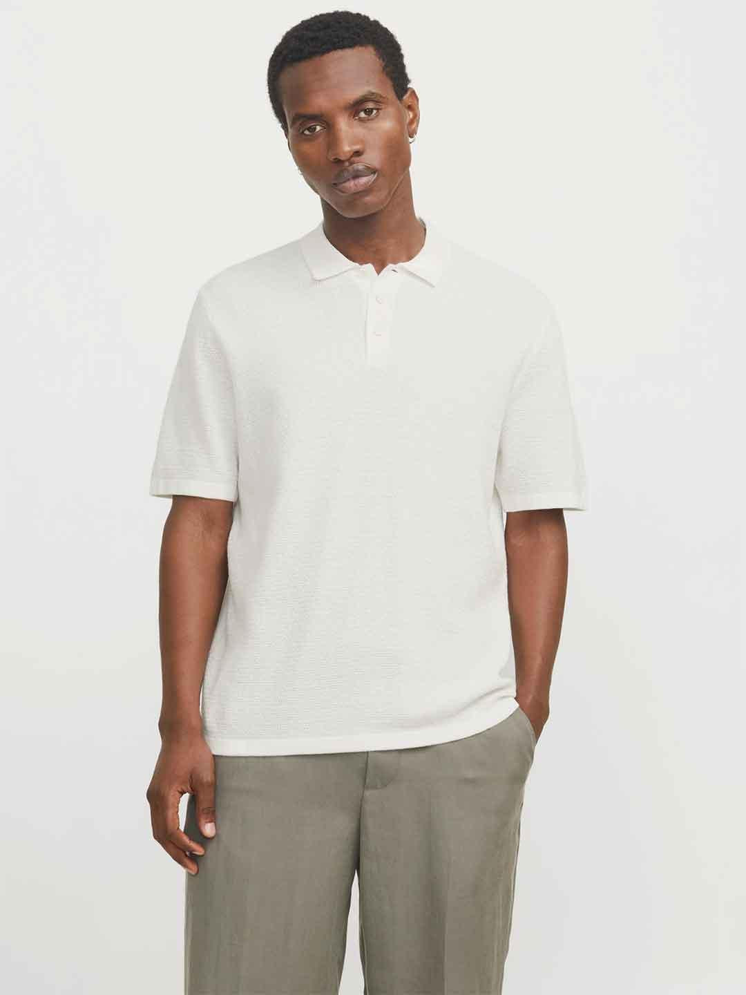 Jack & Jones polo panna con bottoni