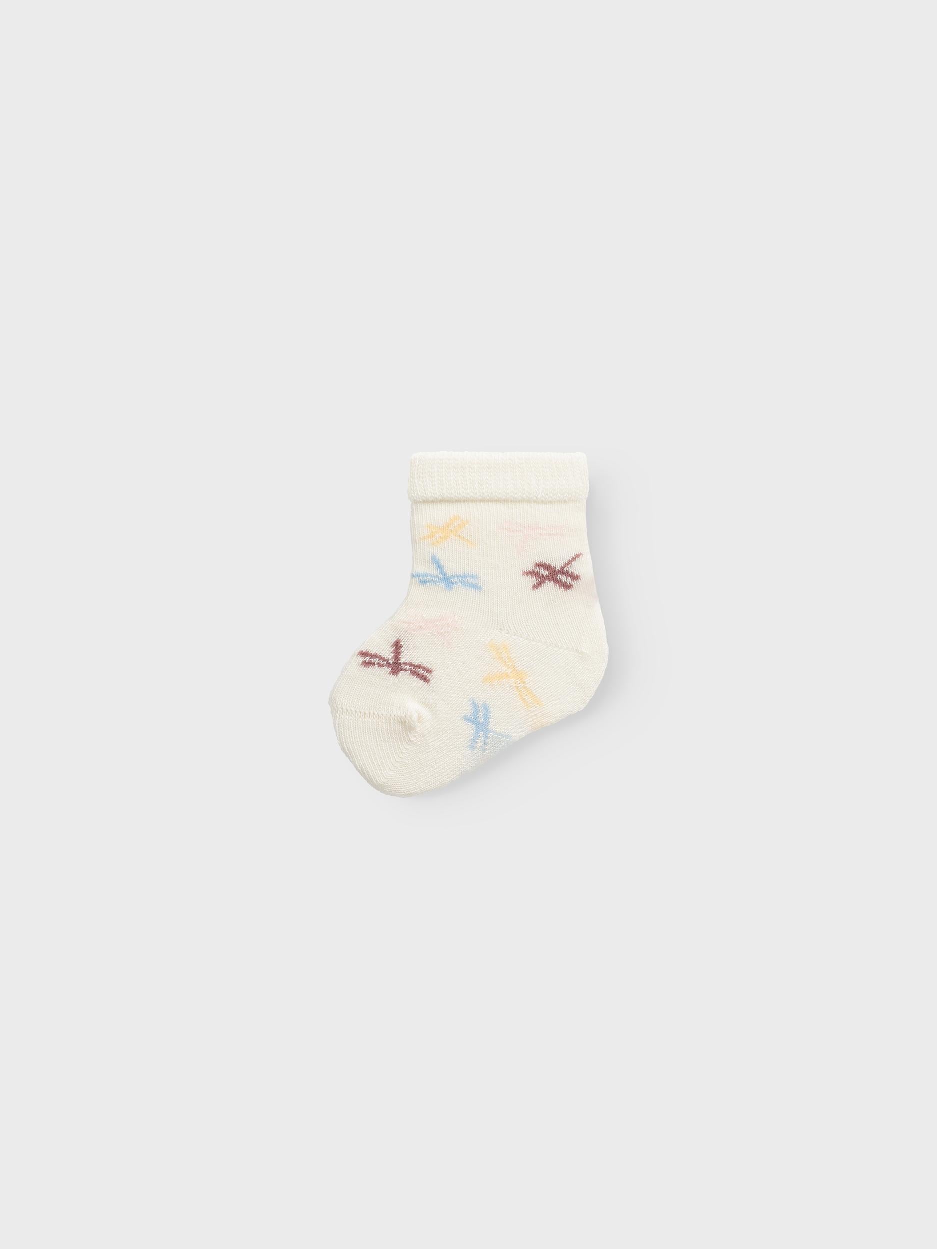 Name It calzini neonato panna a fantasia