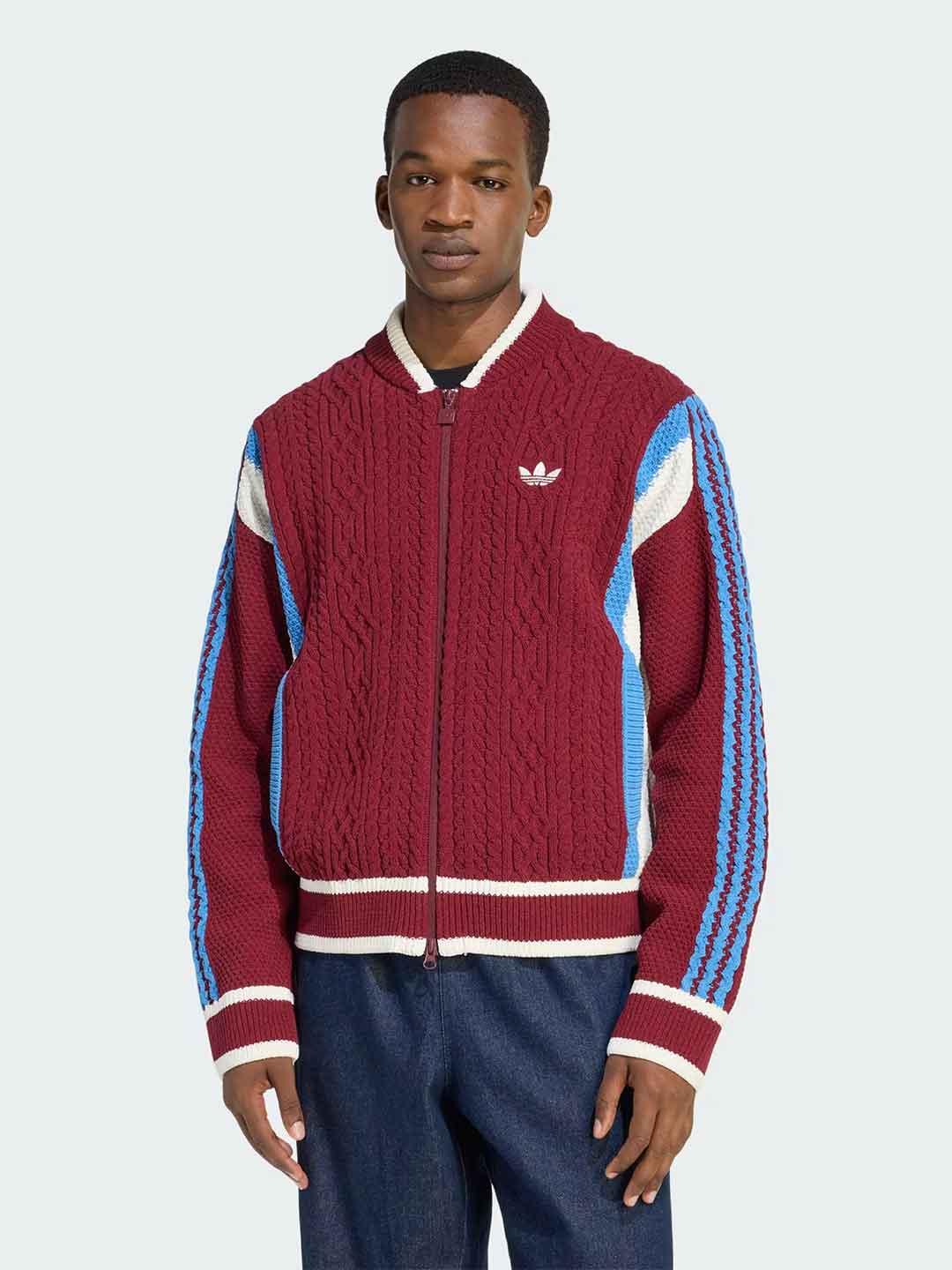 Adidas cardigan bordeaux con zip