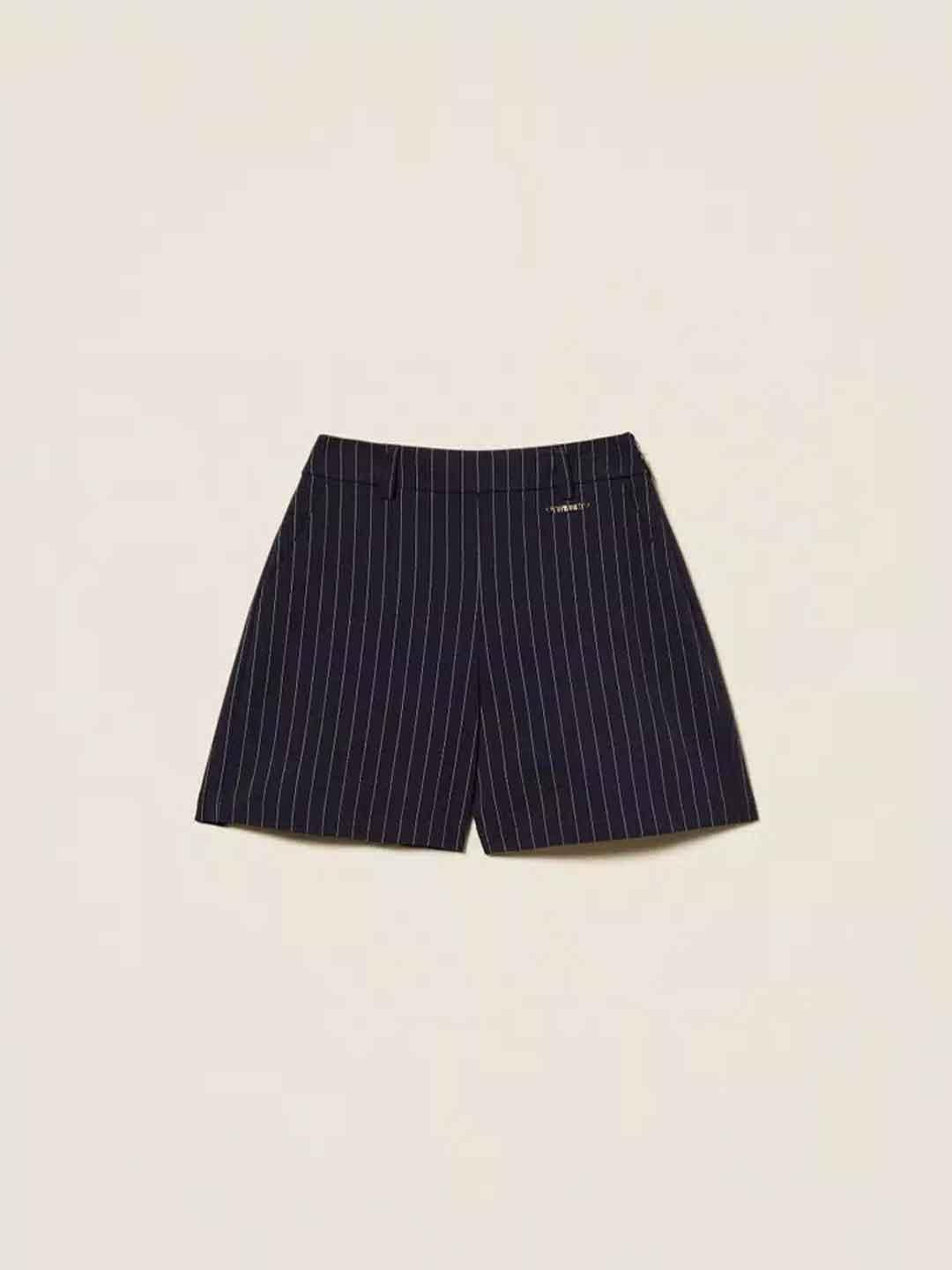 Twinset shorts kids blu gessato