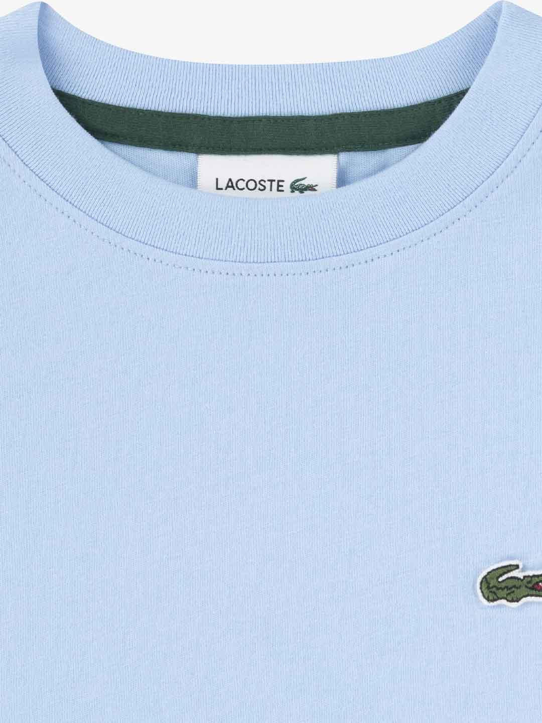 Lacoste t-shirt kids azzurro con logo piccolo