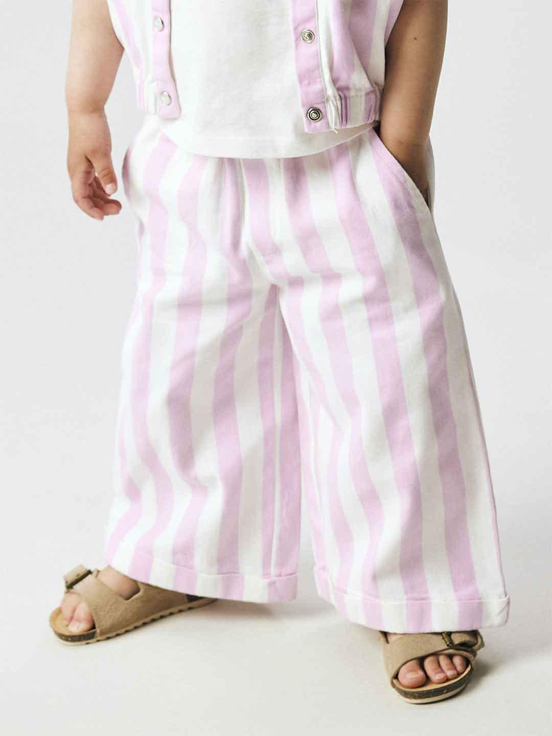 Name It pantaloni kids rosa a righe