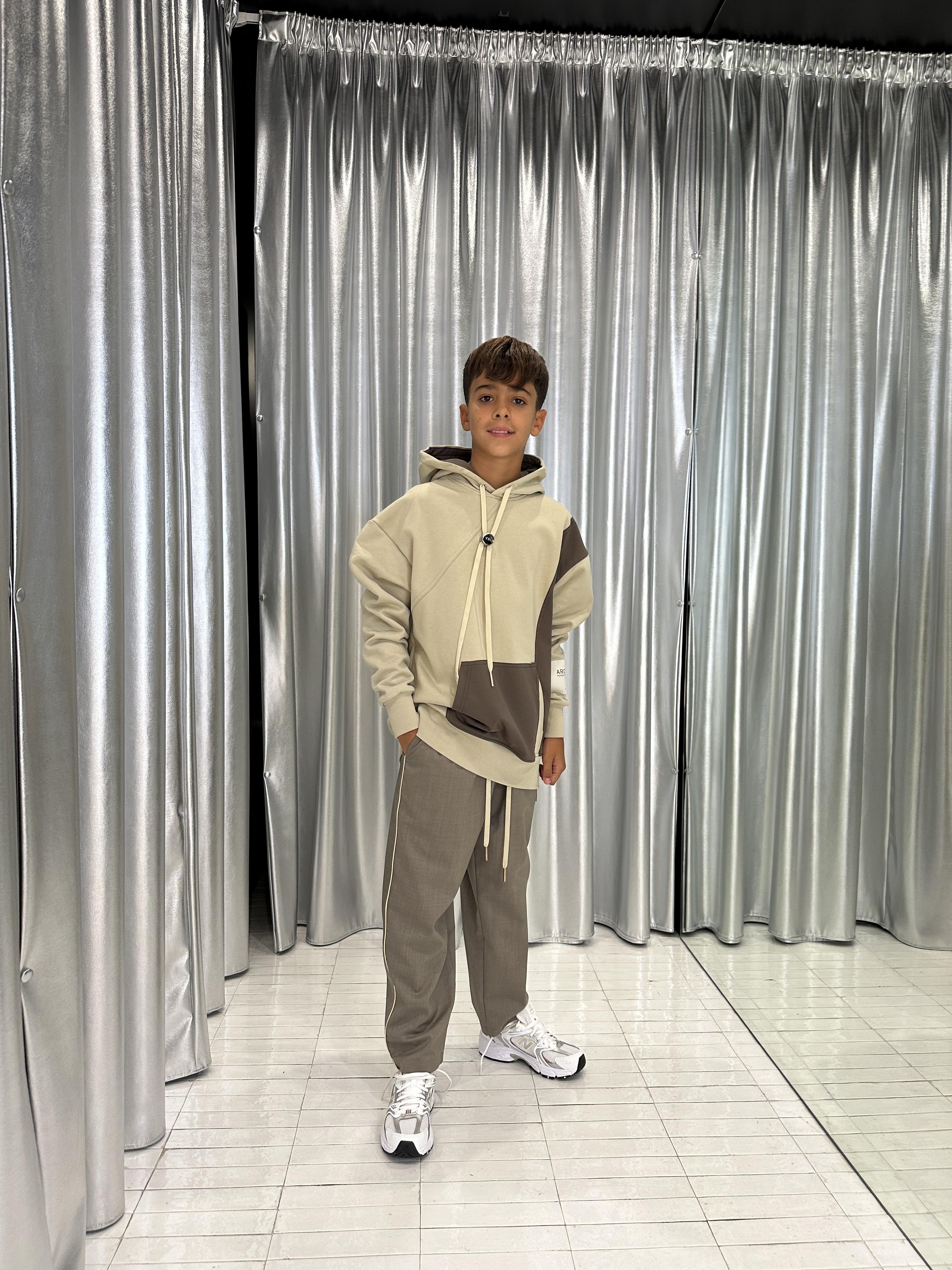 Yes London felpa kids beige con cappuccio
