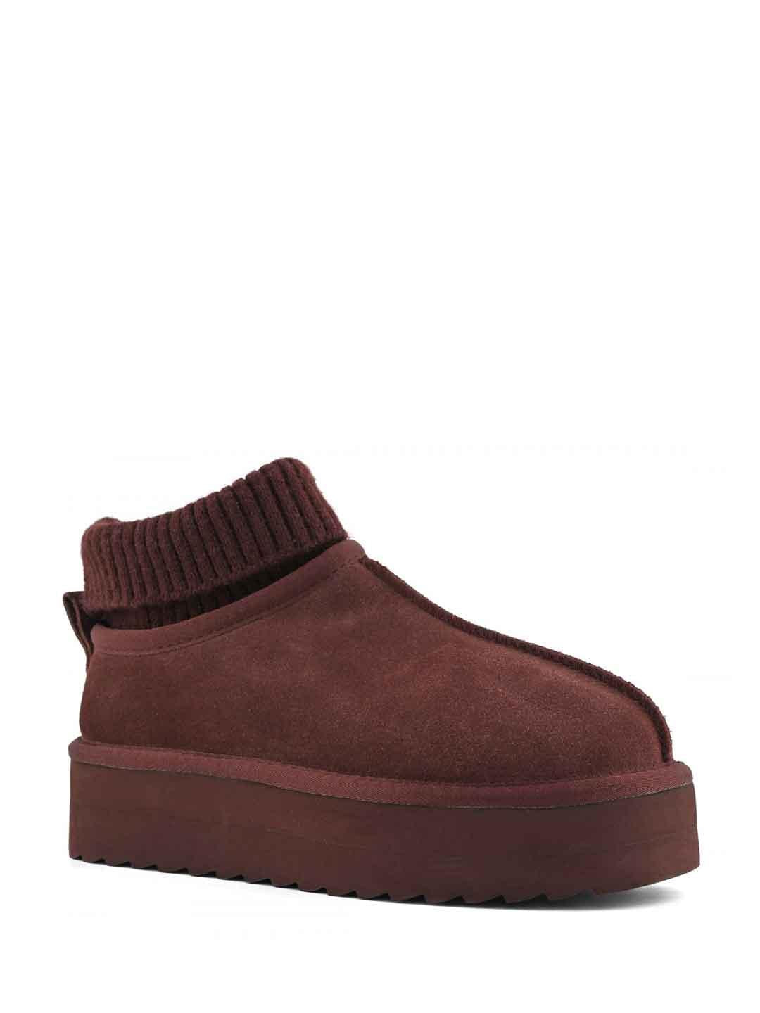Colors Of California stivali bordeaux platform con calzino