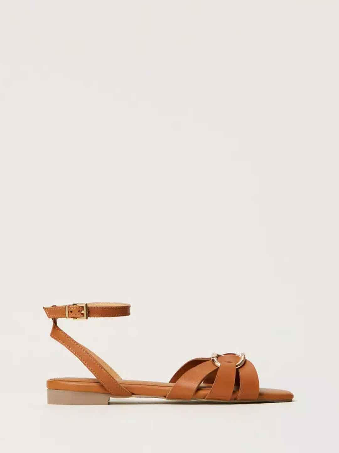 Twinset sandali kids cuoio in pelle
