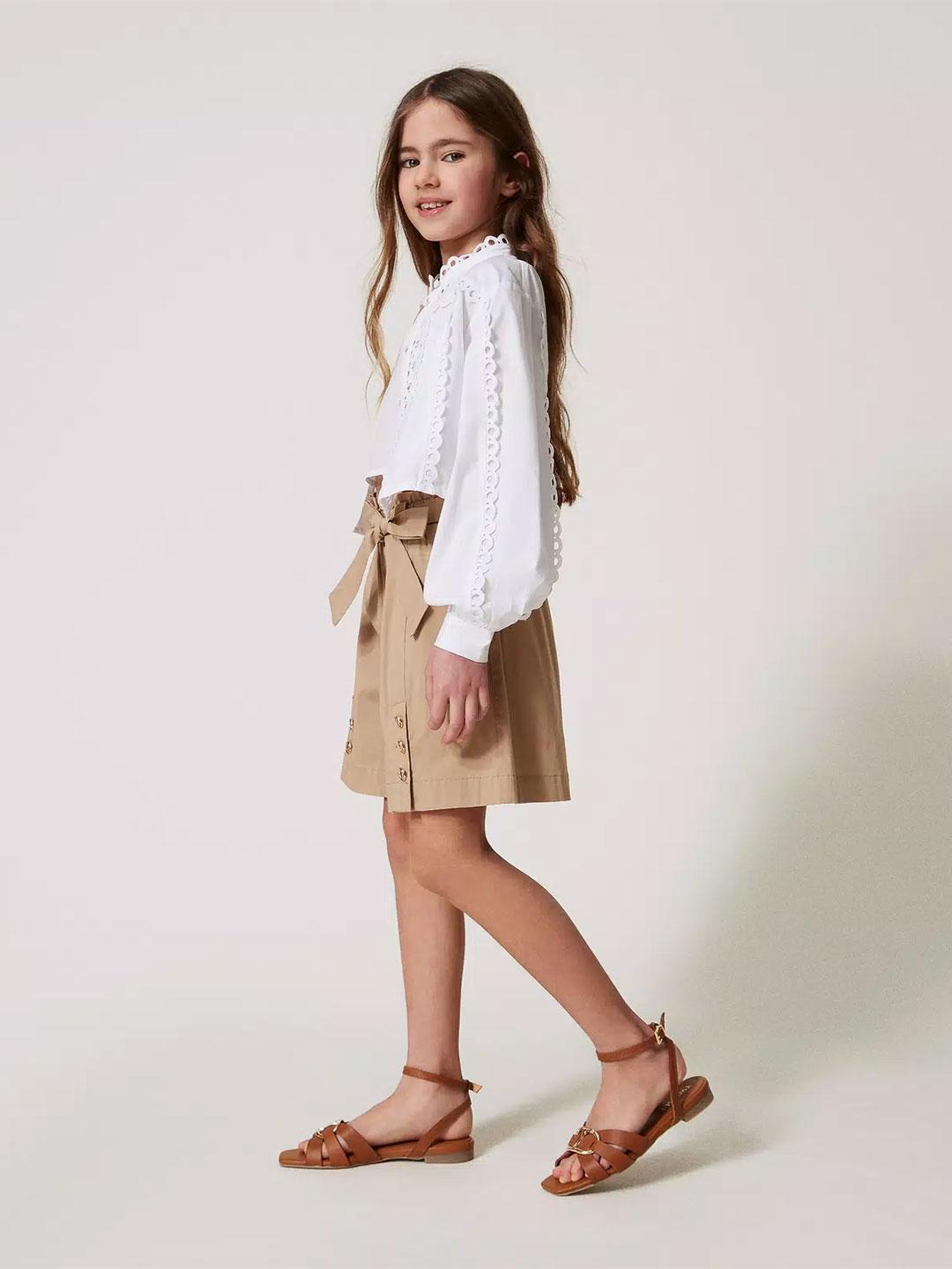 Twinset shorts kids beige vita alta