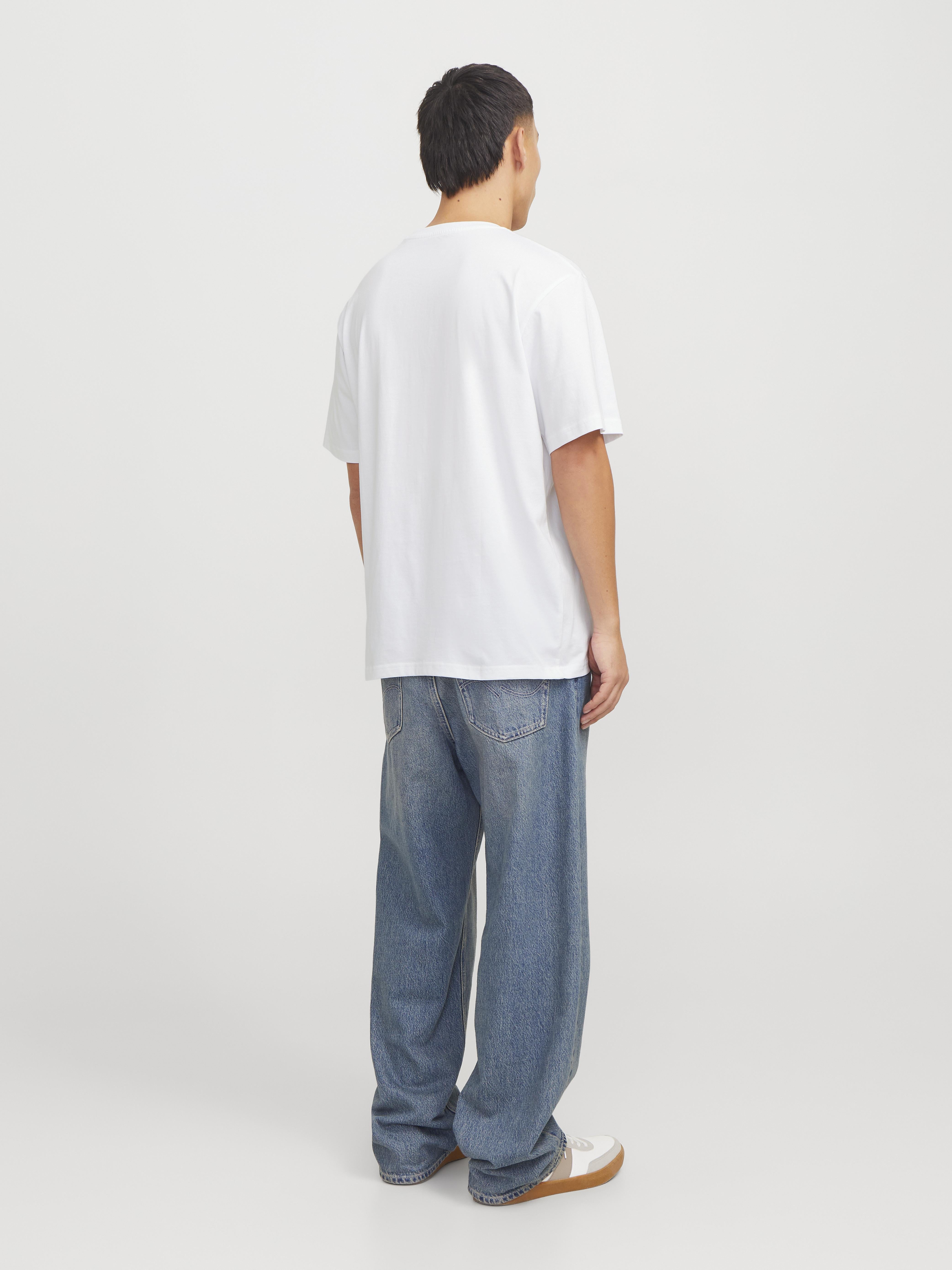 Jack & Jones t-shirt bianco con grafica grattacieli