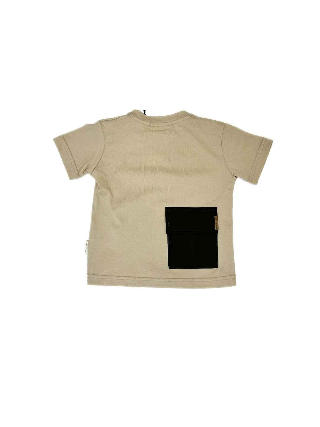 Yes London t-shirt kids beige con taschino sul retro