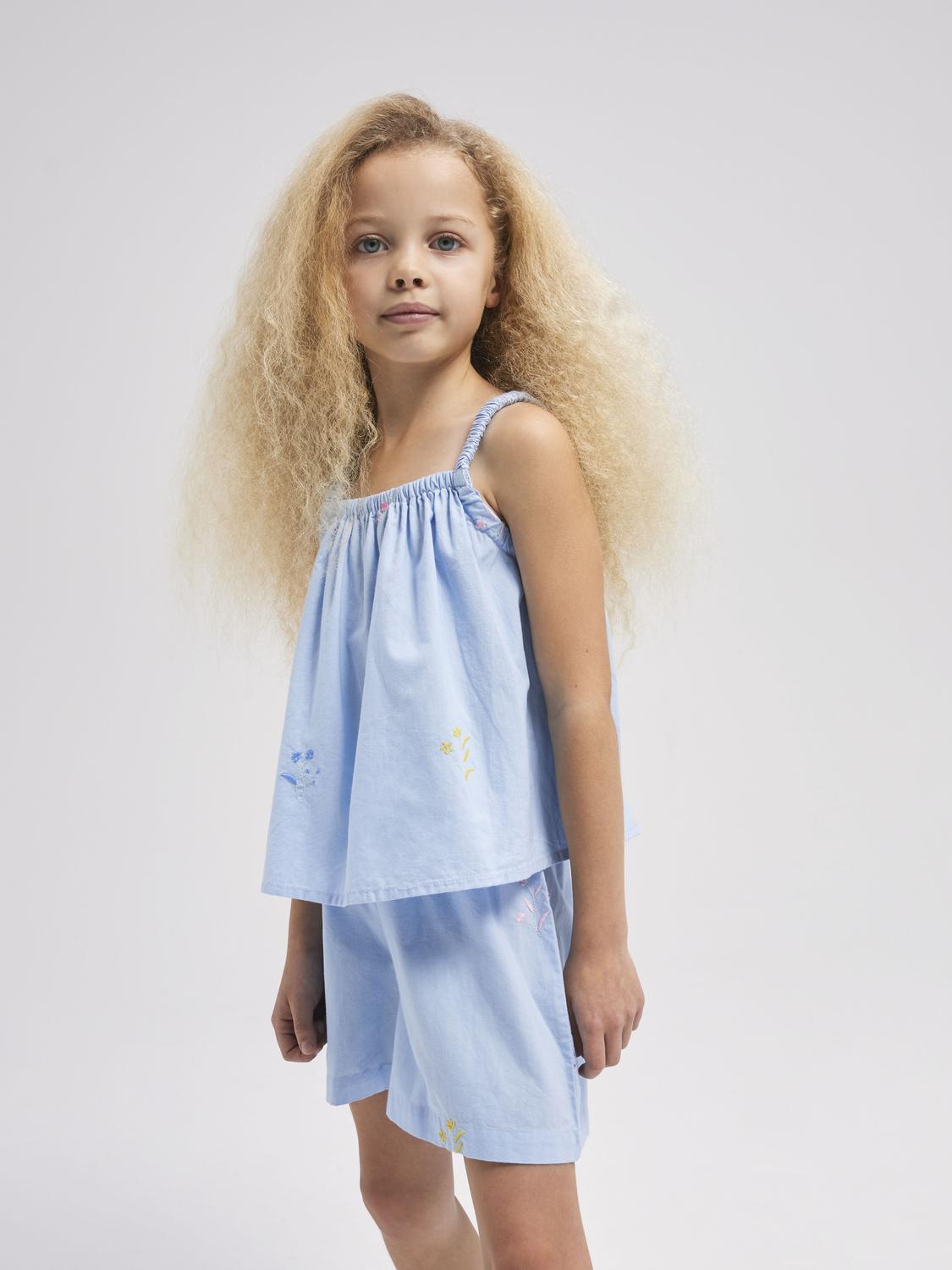 Name It shorts kids celeste con ricamo fiori