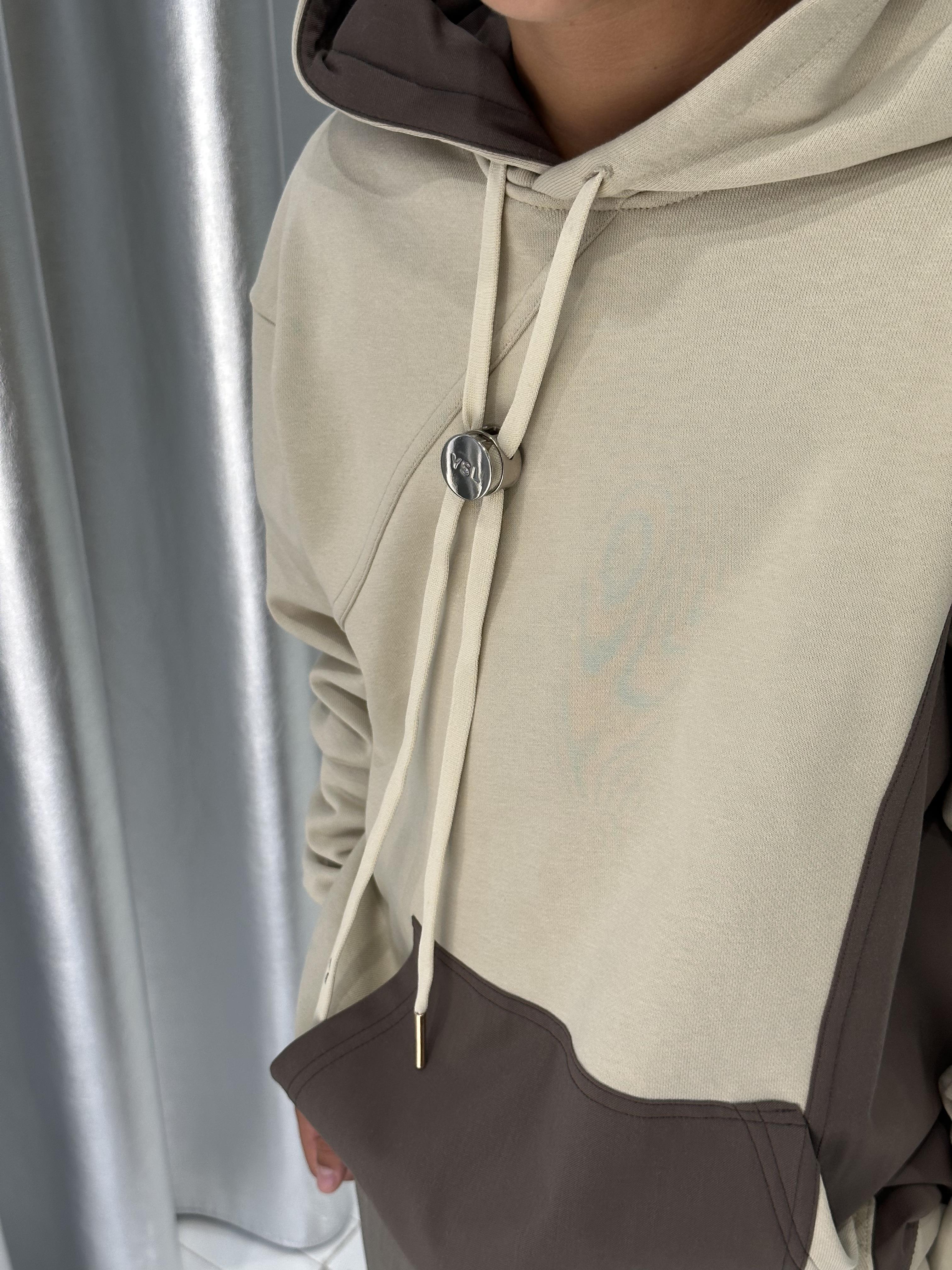 Yes London felpa kids beige con cappuccio