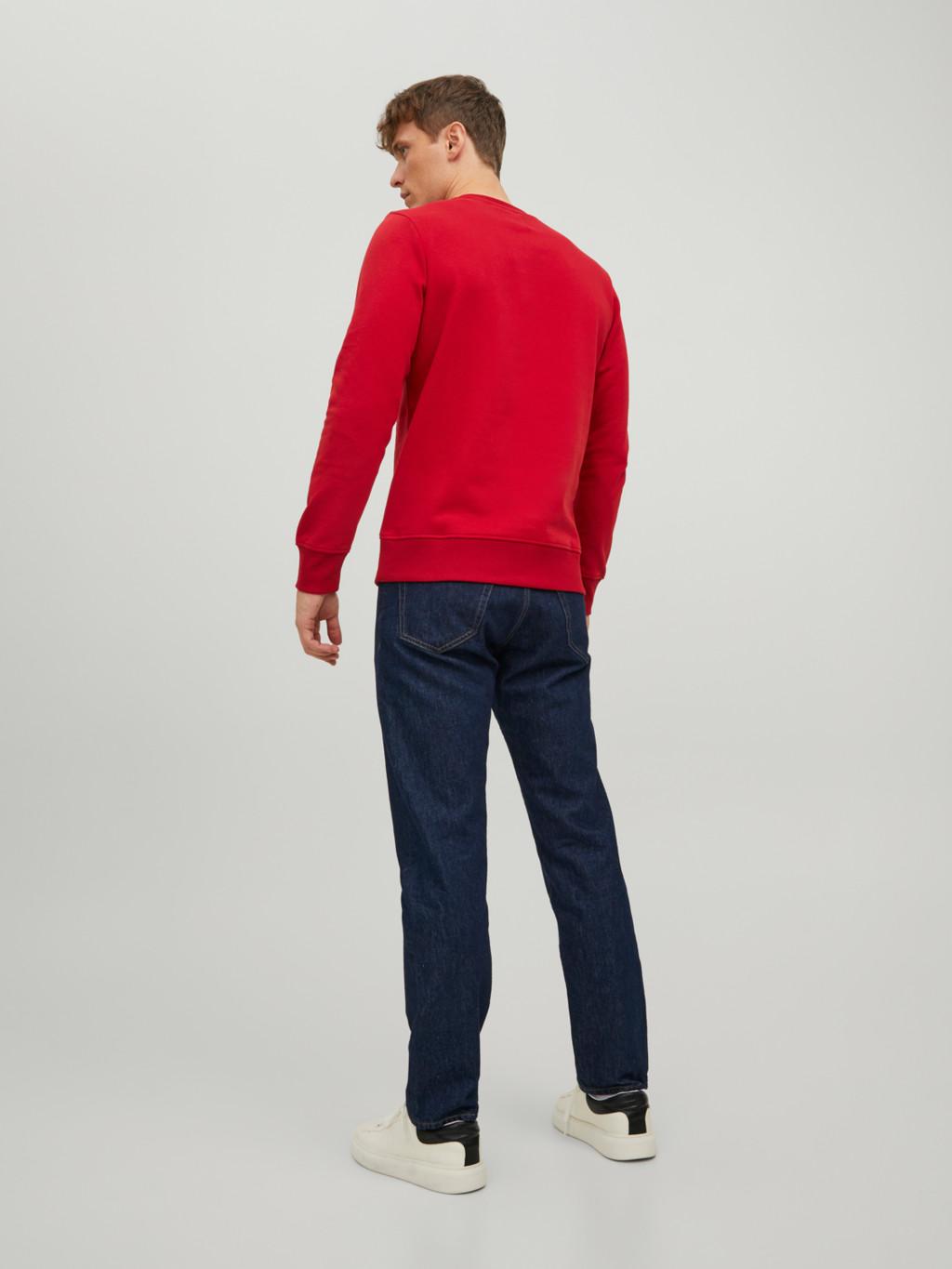 Jack&Jones felpa girocollo natalizia rossa