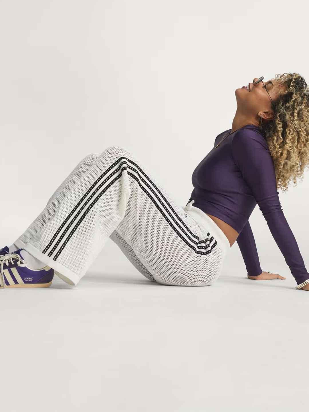 Adidas Firebird pantalone bianco in crochet