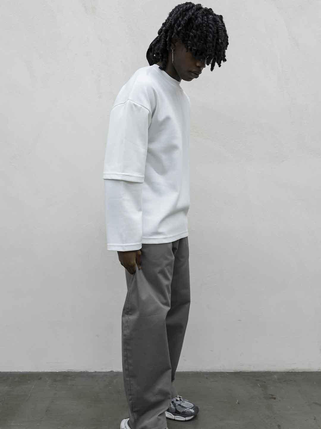 Present Day t-shirt bianco doppia manica