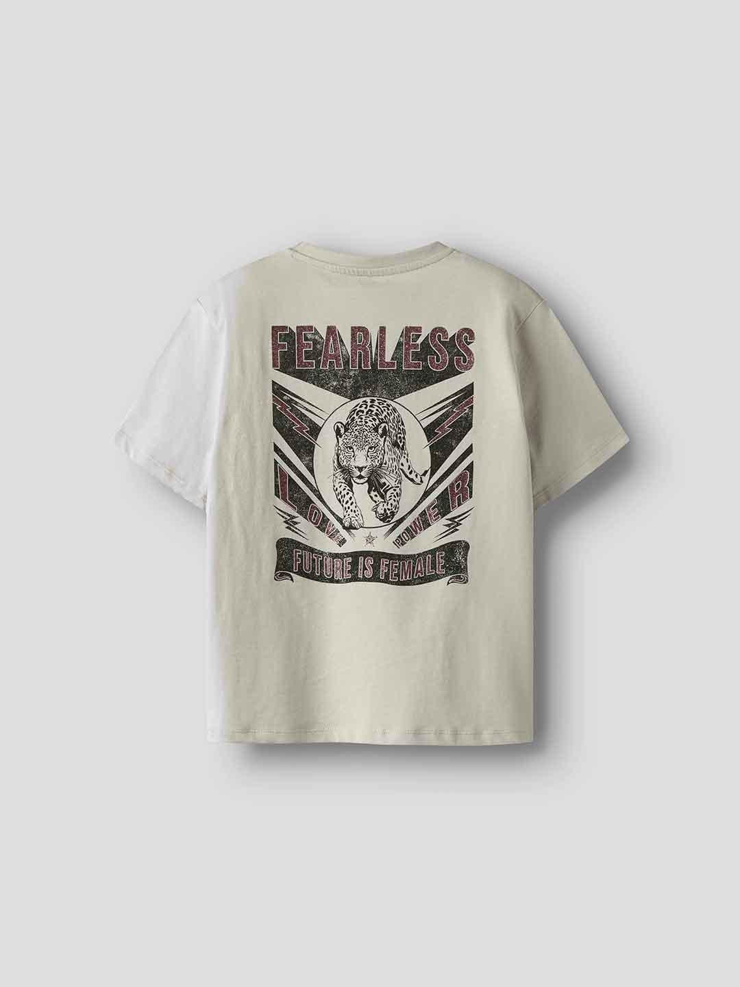 Name It t-shirt kids beige stampa fearless