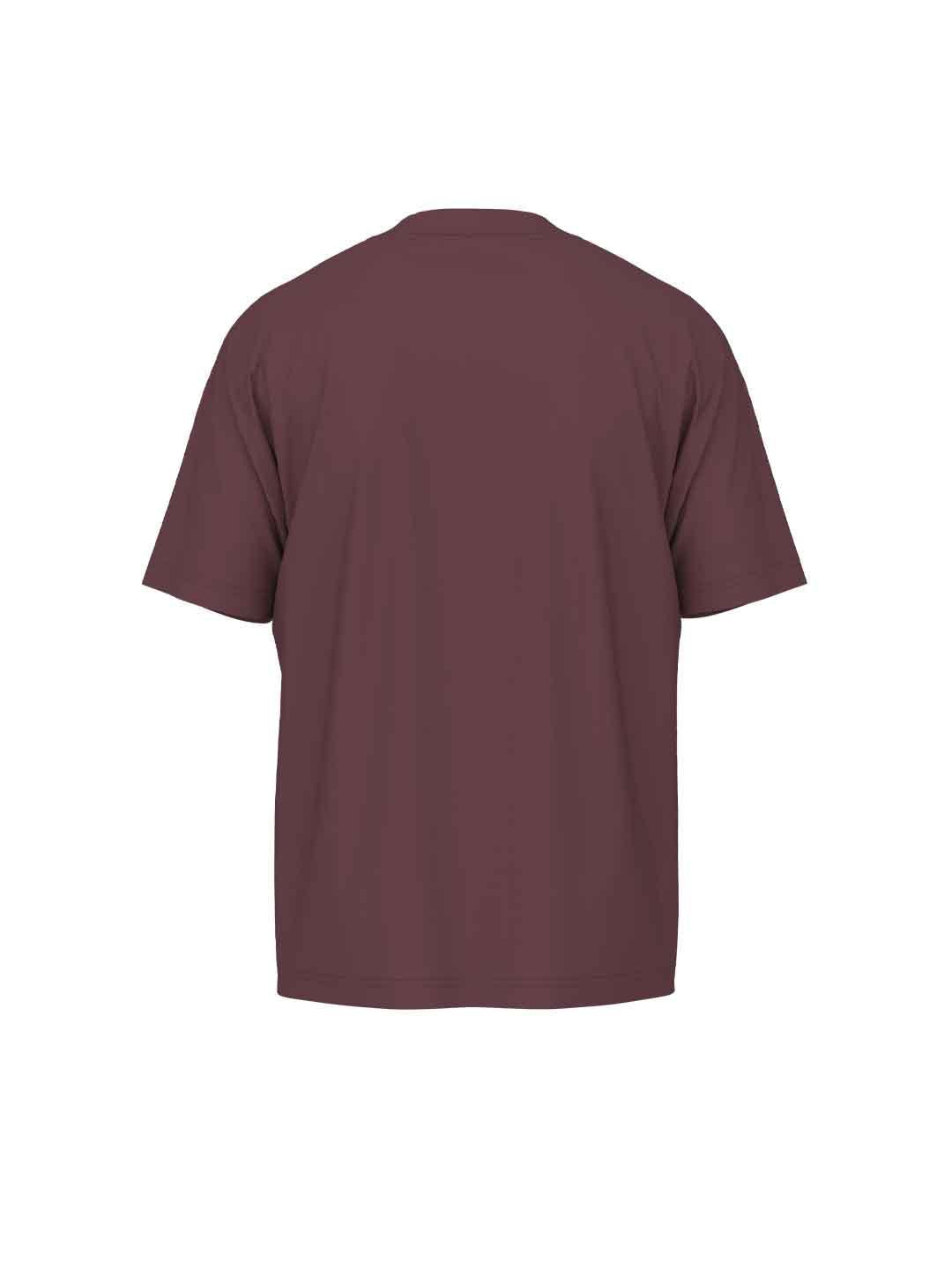 New Balance t-shirt bordeaux con logo bianco