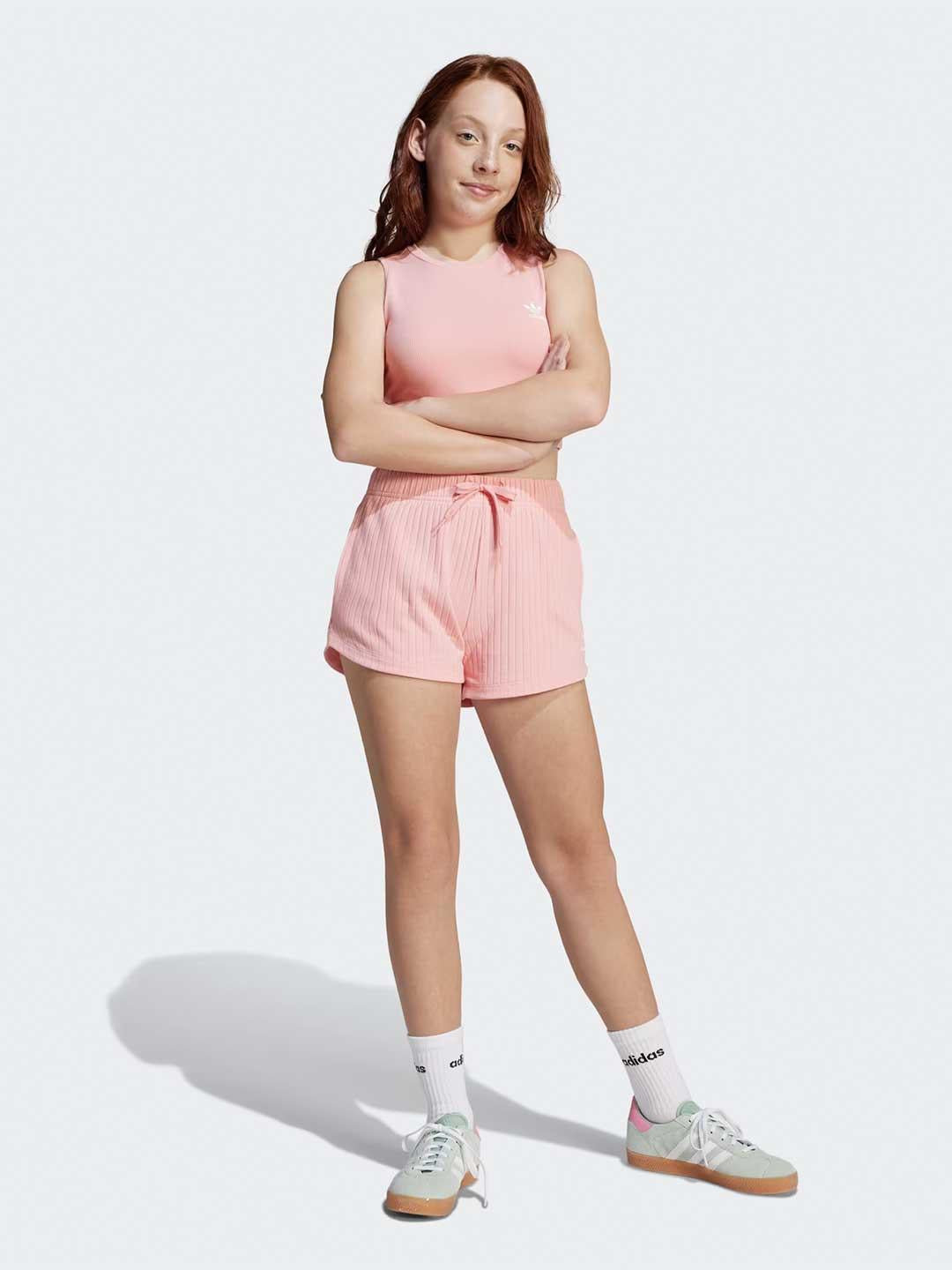 Adidas Ribbed shorts kids rosa