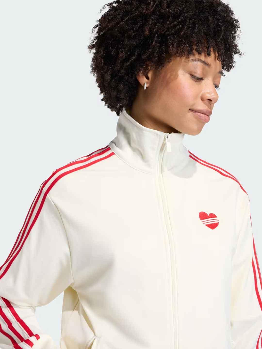 Adidas Firebird felpa panna con cuore