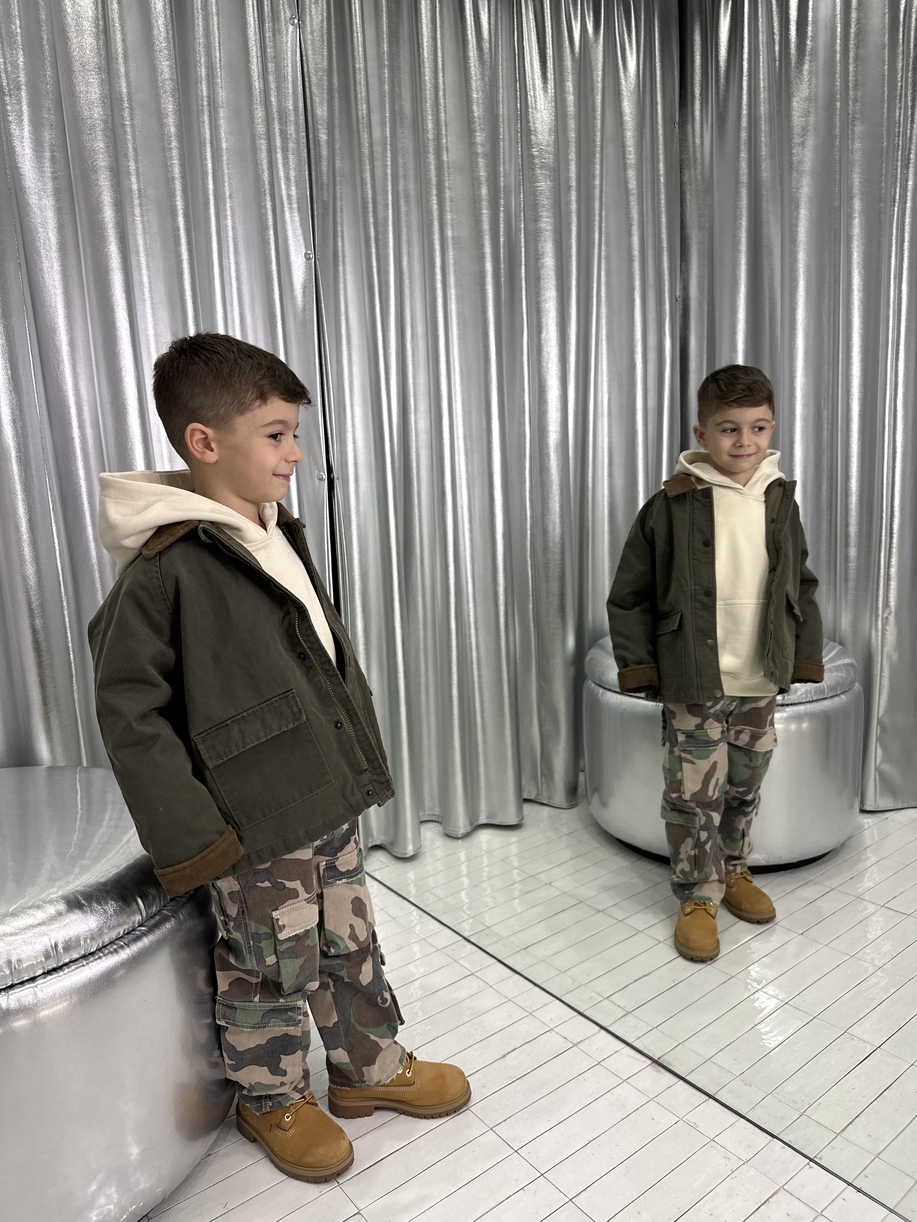 Name It giubbino kids verde con colletto in contrasto