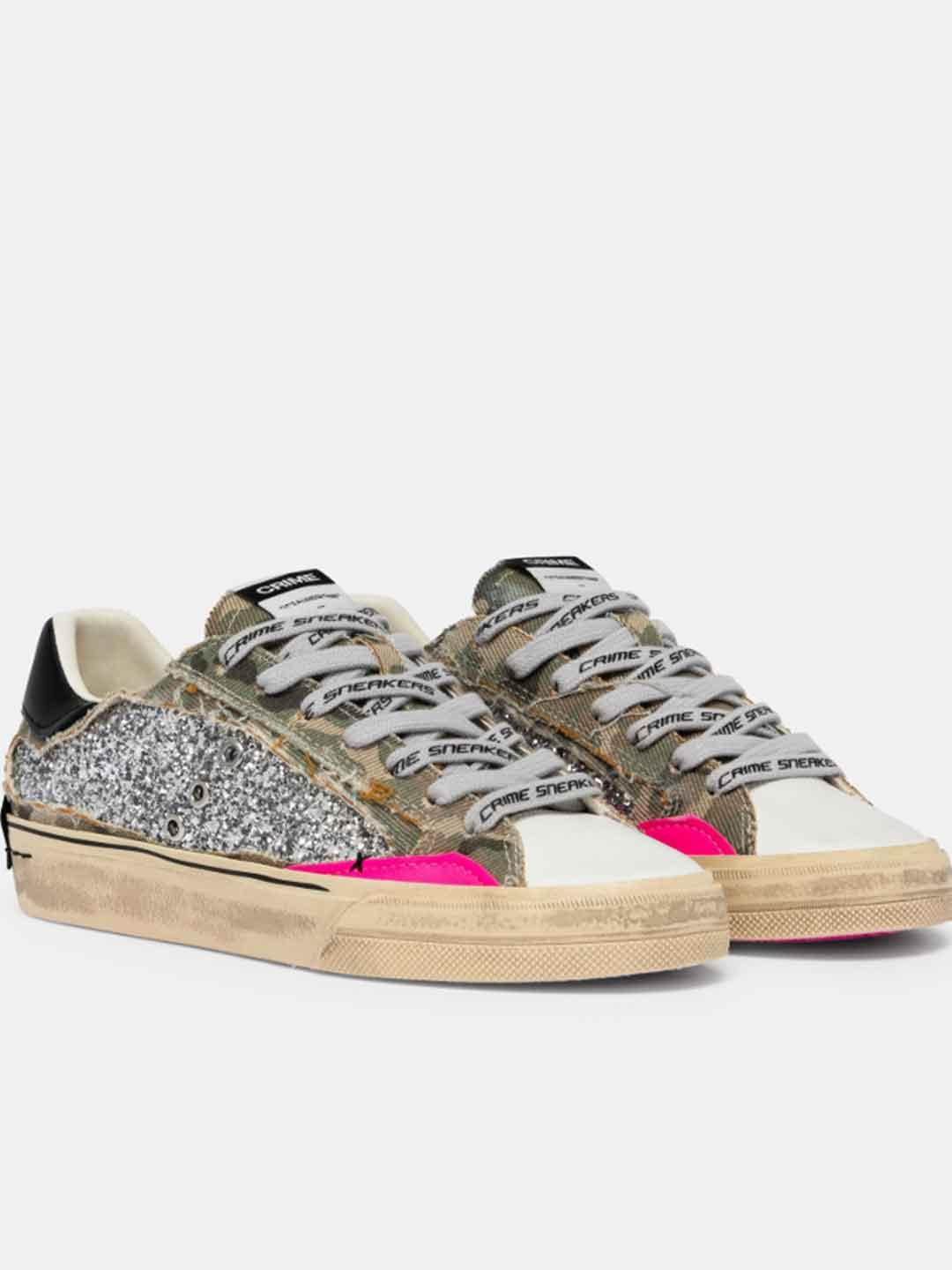 Crime Decostructed sneakers verde militare