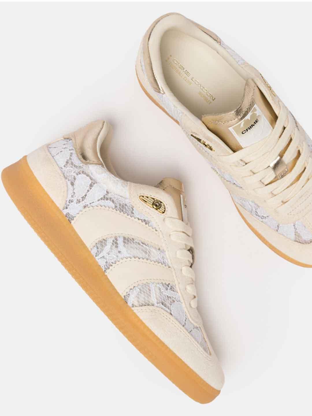 Crime Wembley sneakers bianco con merletto