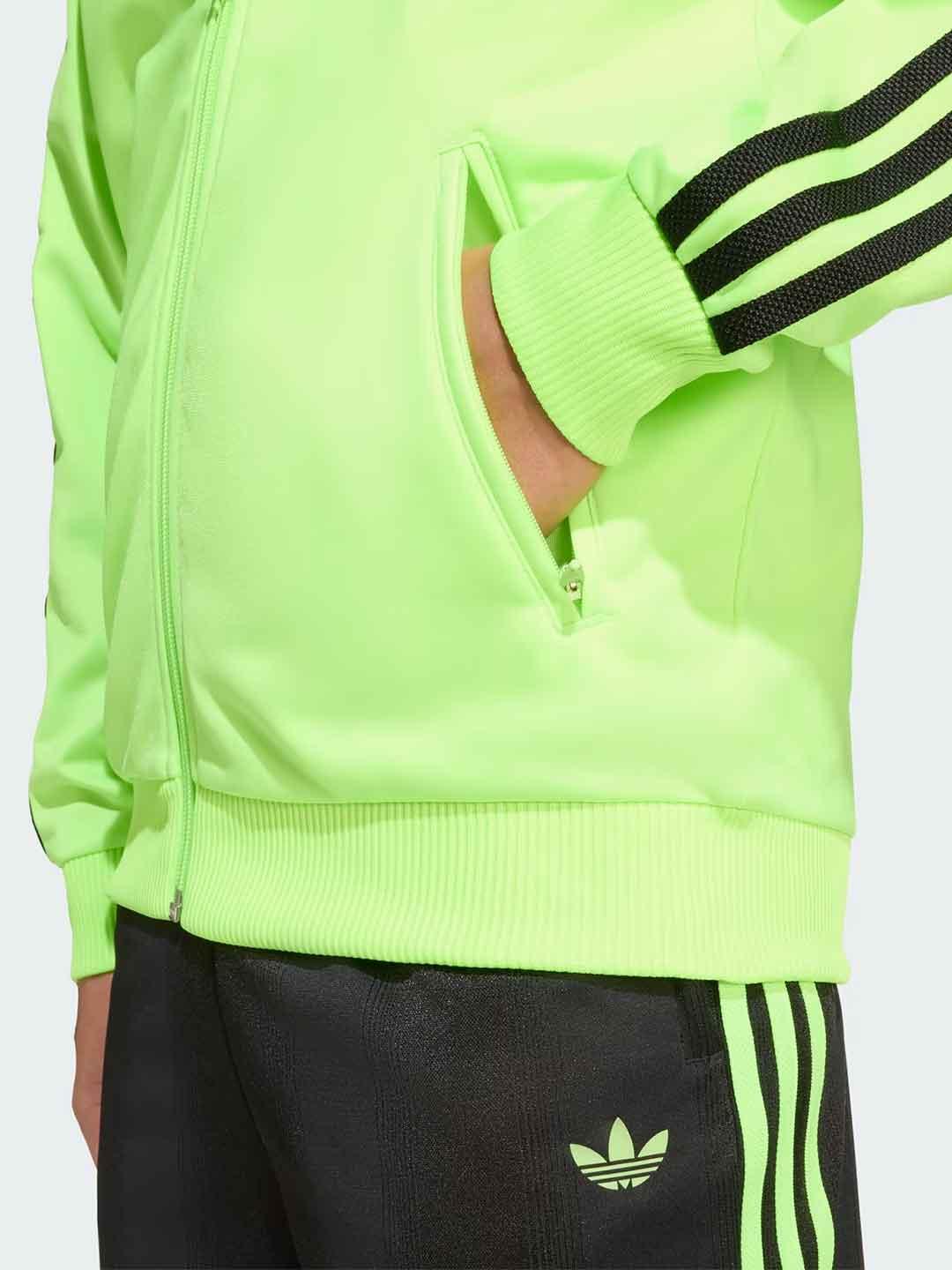 Adidas felpa kids verde fluo con zip