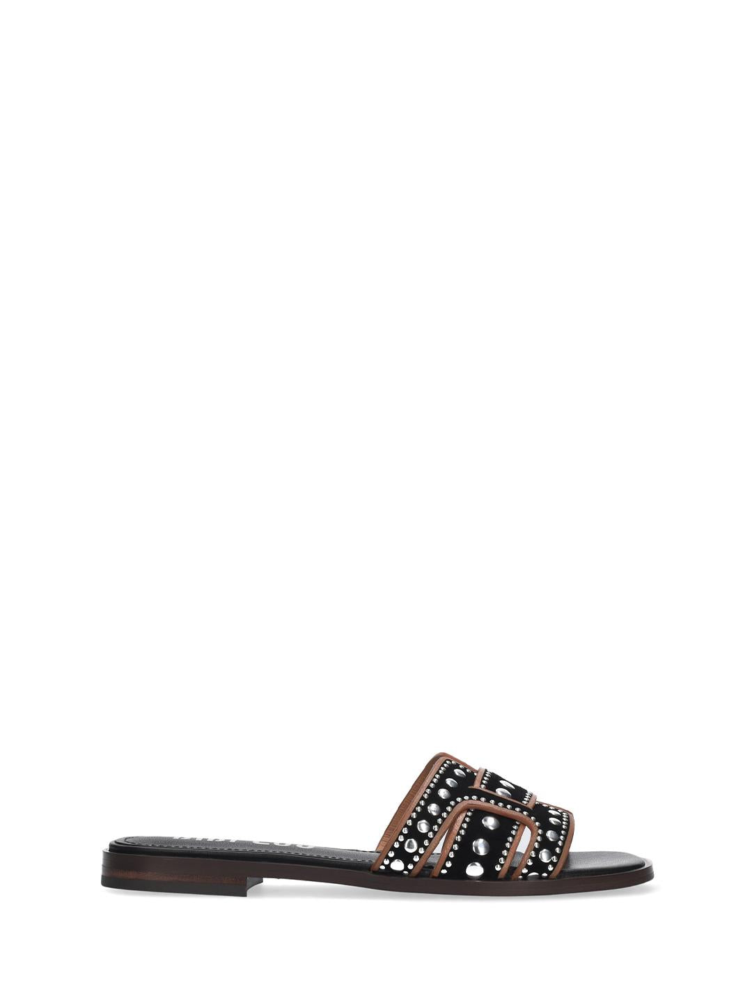 Bibi Lou Holly Flat sandali nero con borchie