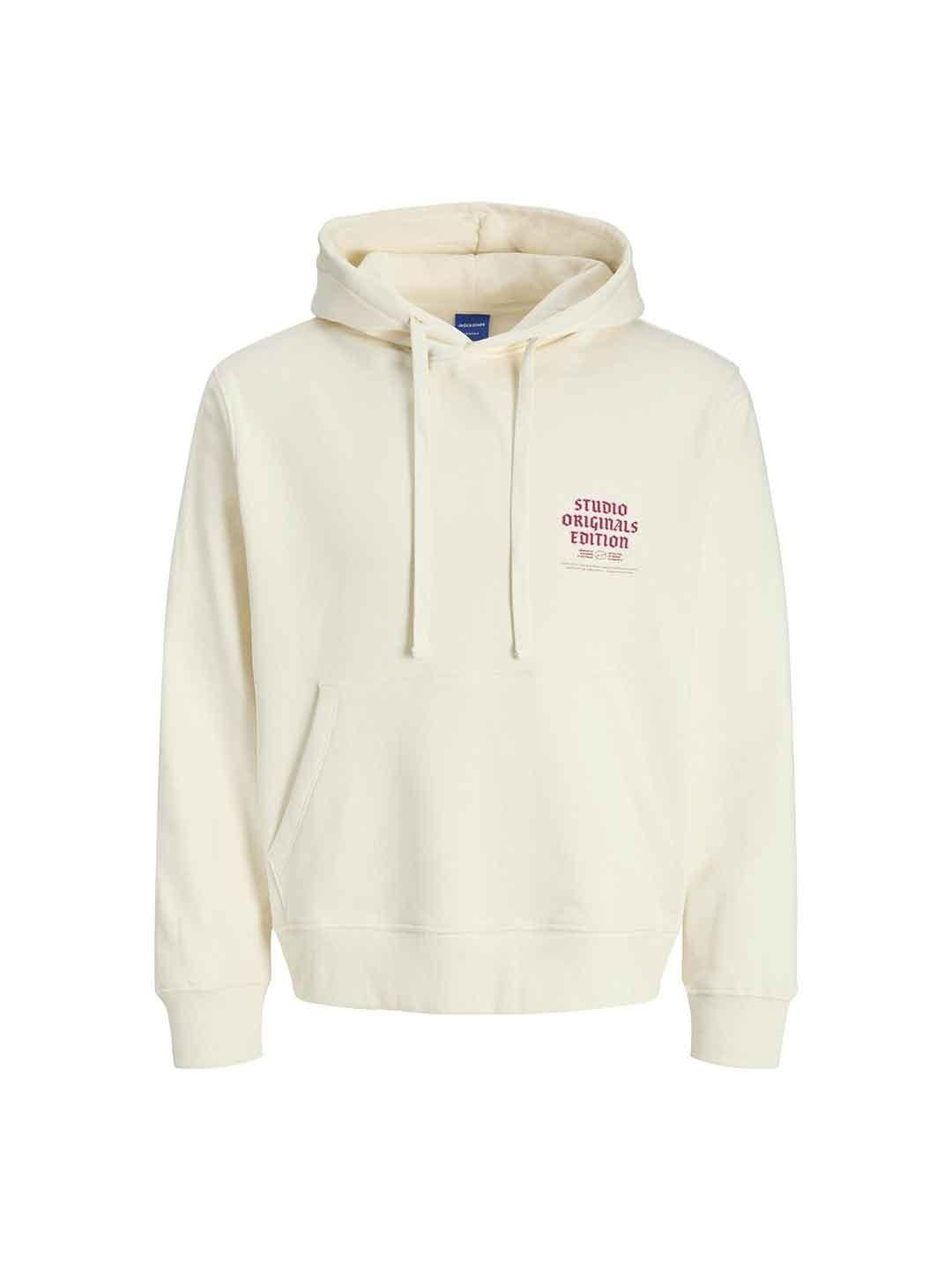 Jack & Jones felpa panna con cappuccio